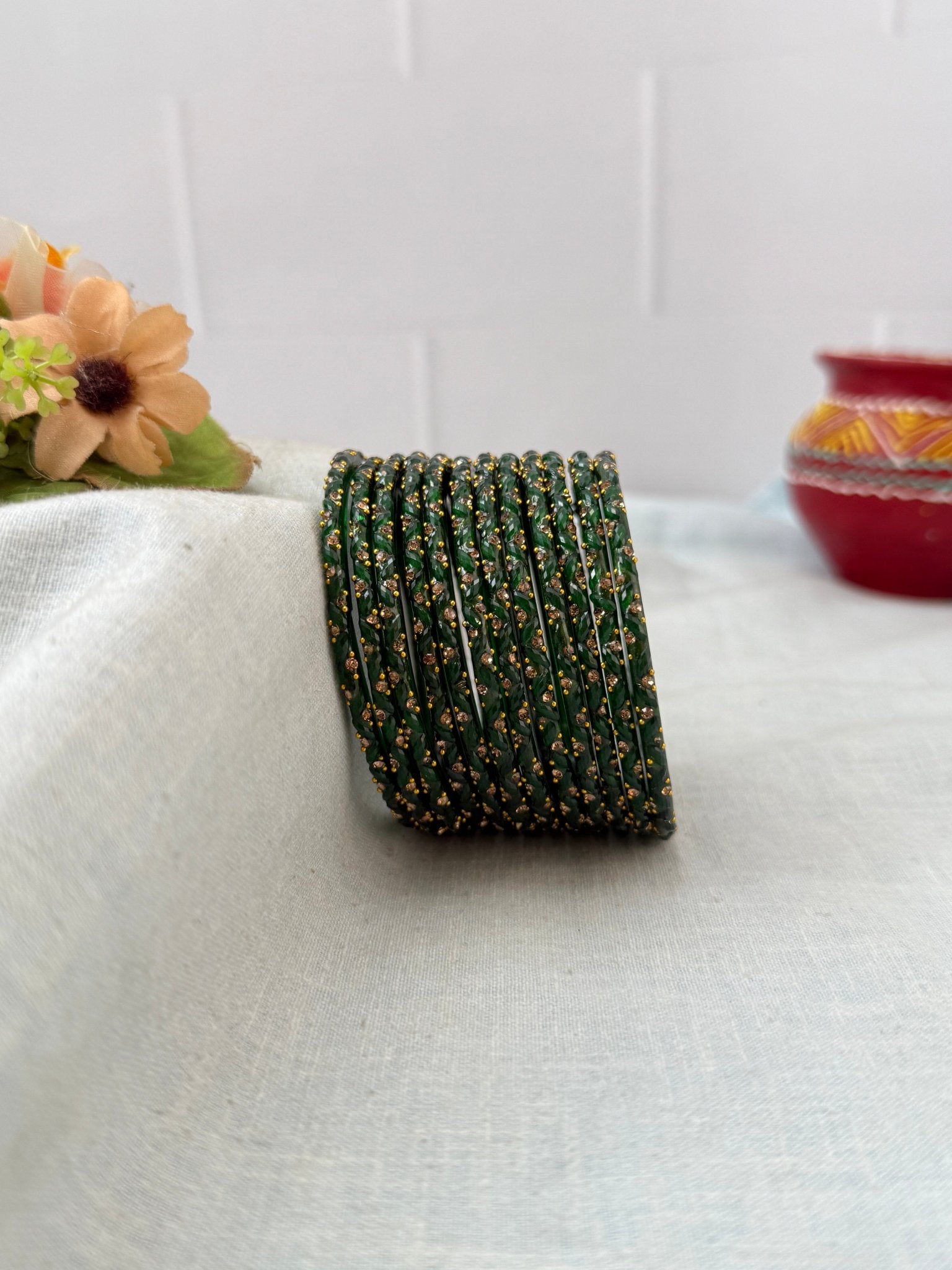 Luxurious Silk Drop Glass Bangles 3465 - Make your own box - Mahilas