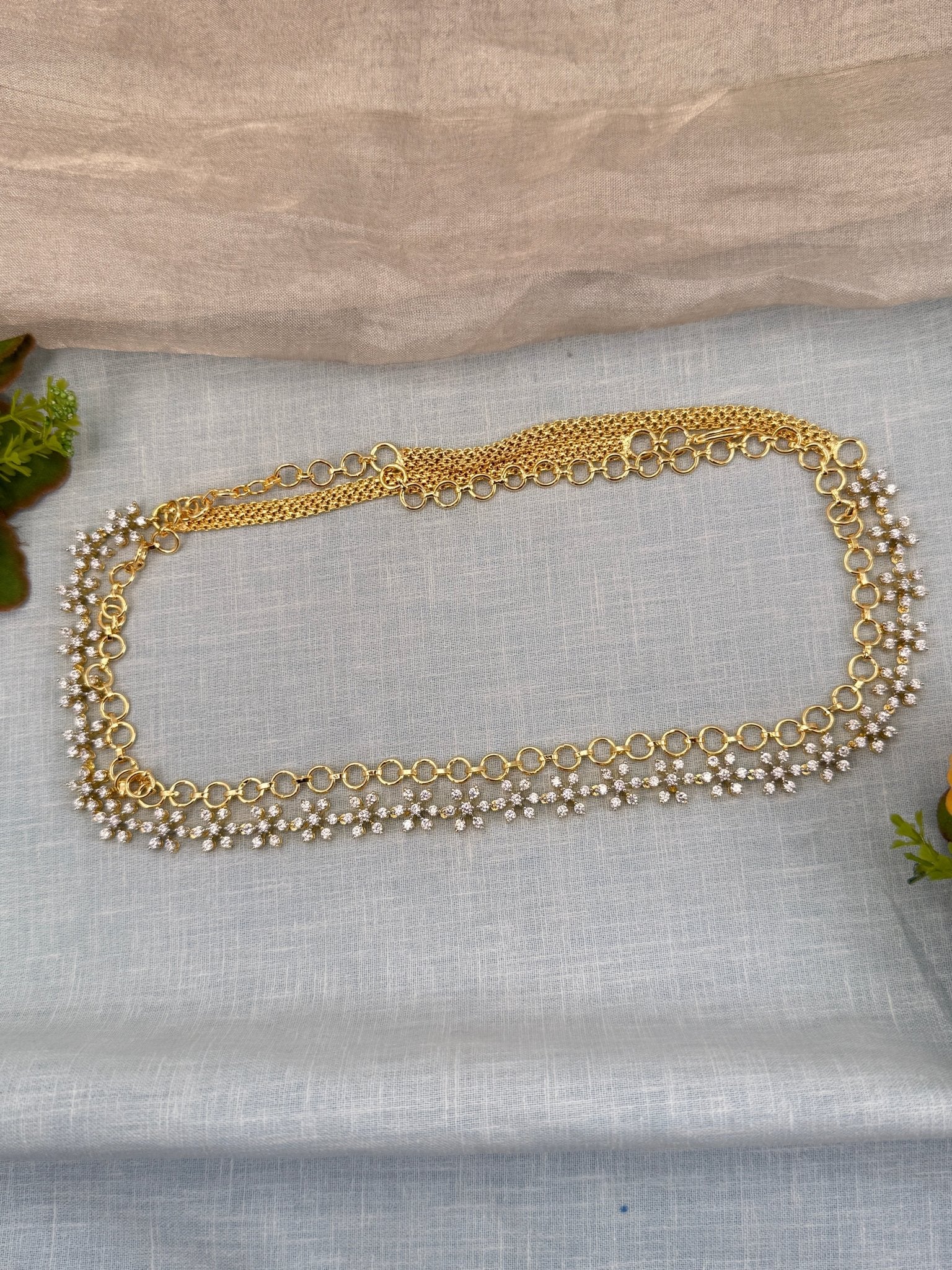 Luxurious Stone Chain Vaddanam Hip Belt 7268 - Mahilas
