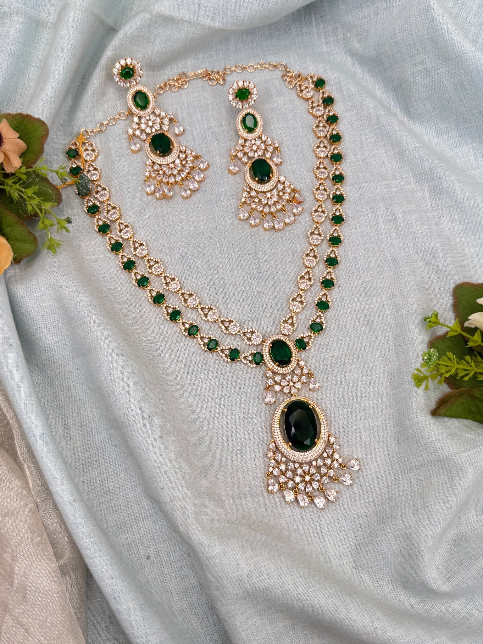 Luxurious Stone Layer Beautiful Necklace Set 554 - Mahilas