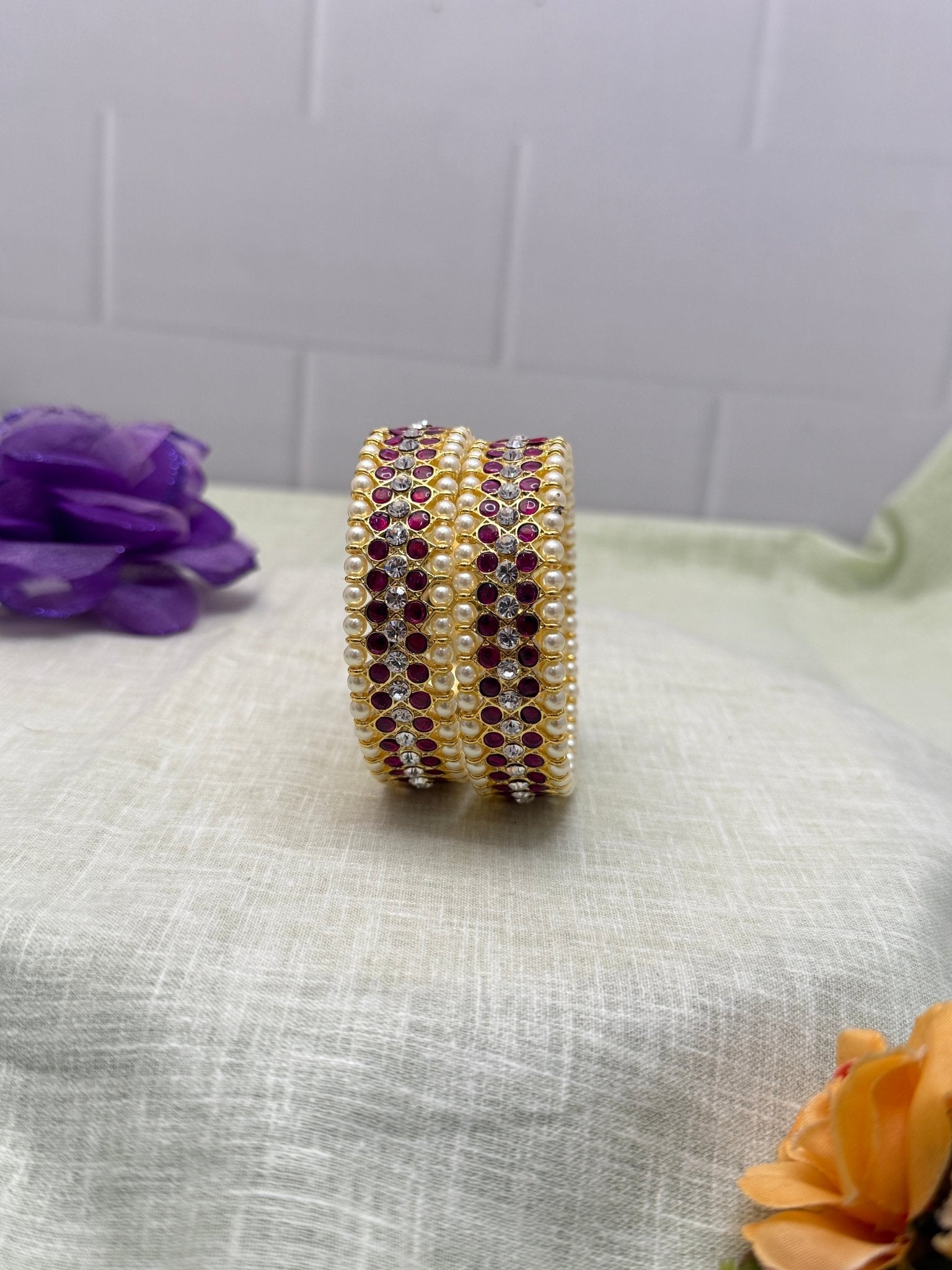 Luxurious Temple Antique Bangles 6955 - Mahilas