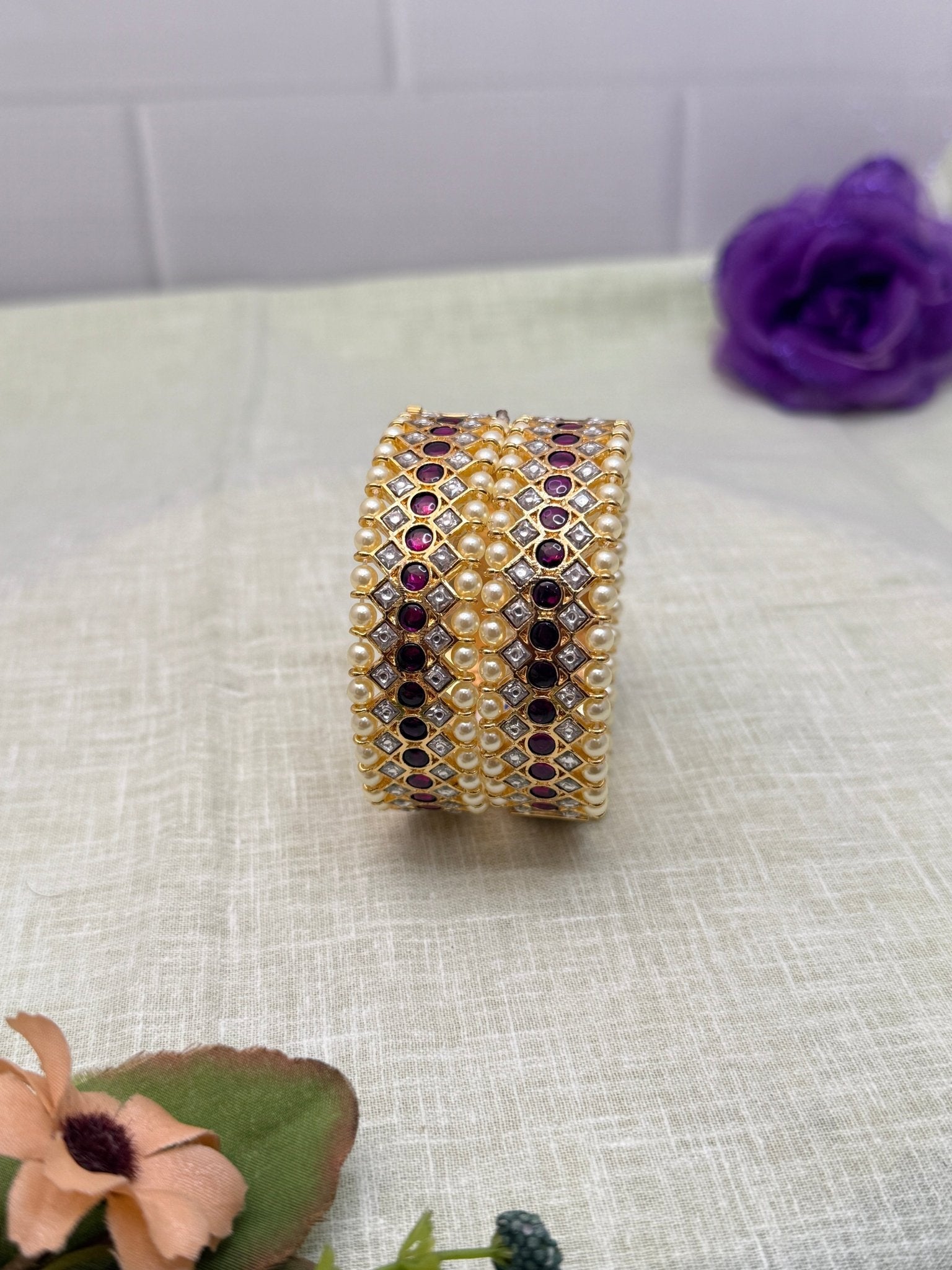 Luxurious Temple Antique Bangles 6956 - Mahilas