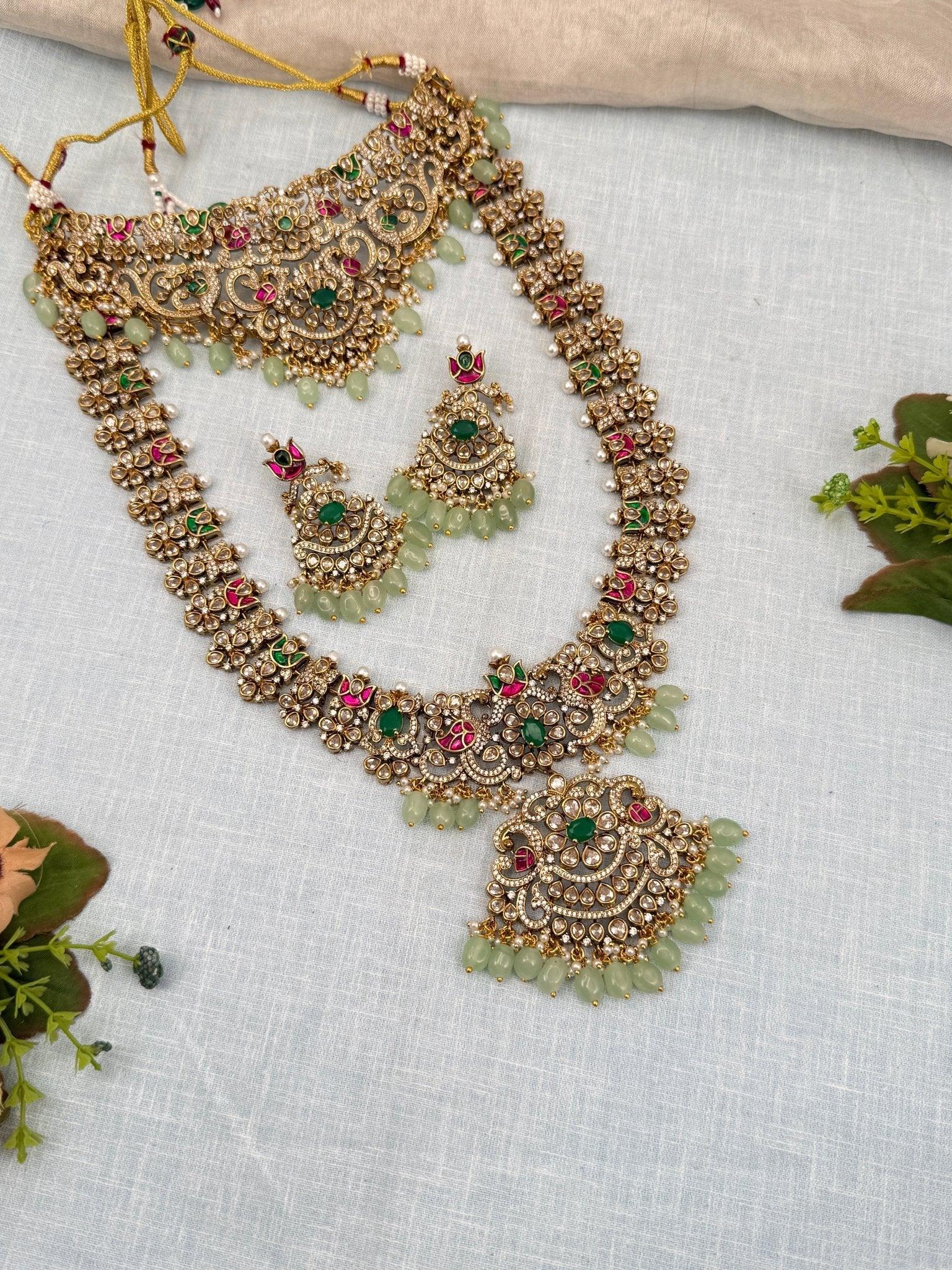 Luxurious Victorian Bridal Necklace Set 258 - Mahilas