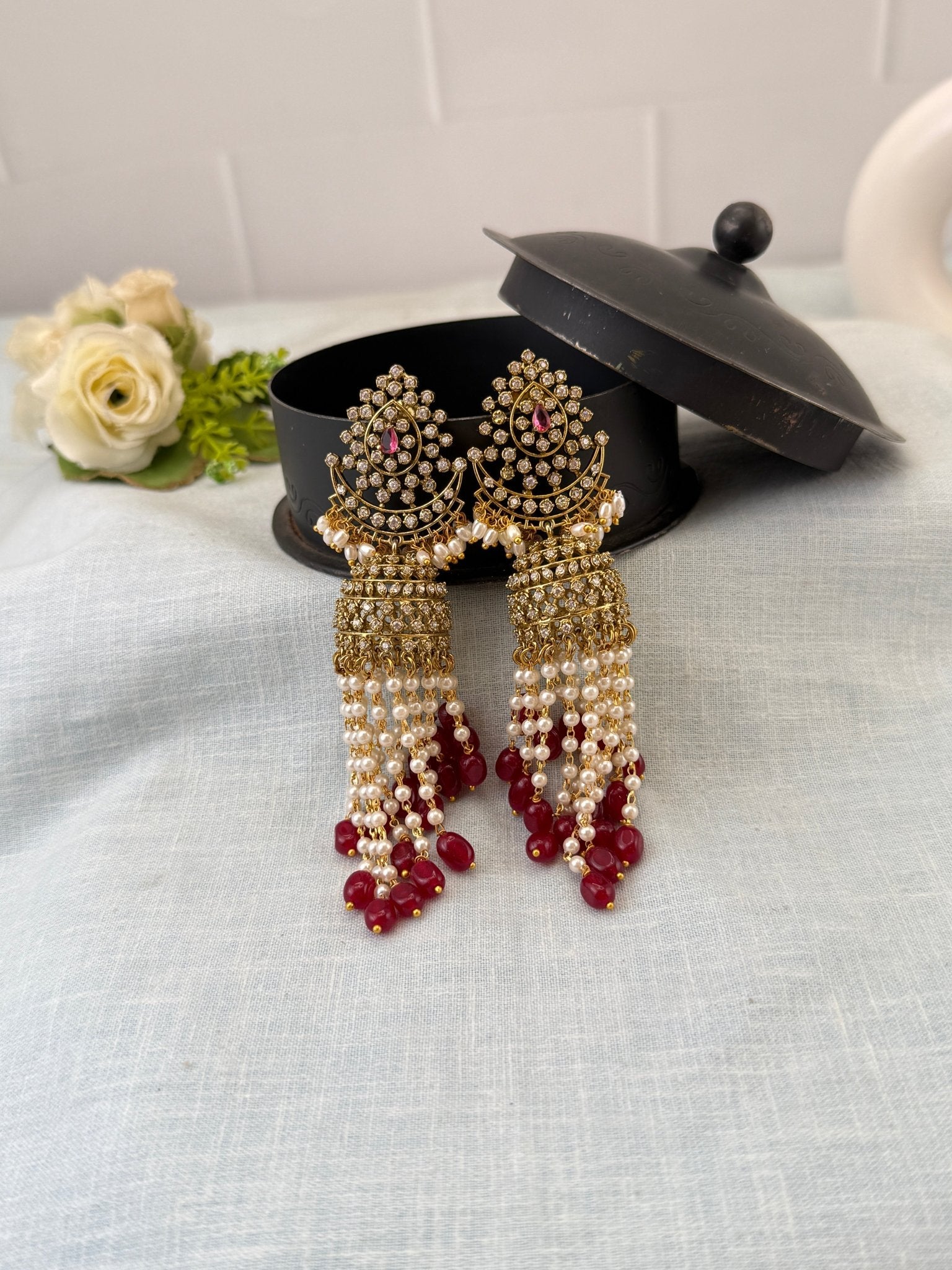 Luxurious Victorian Jhumka Earrings 0264 - Mahilas