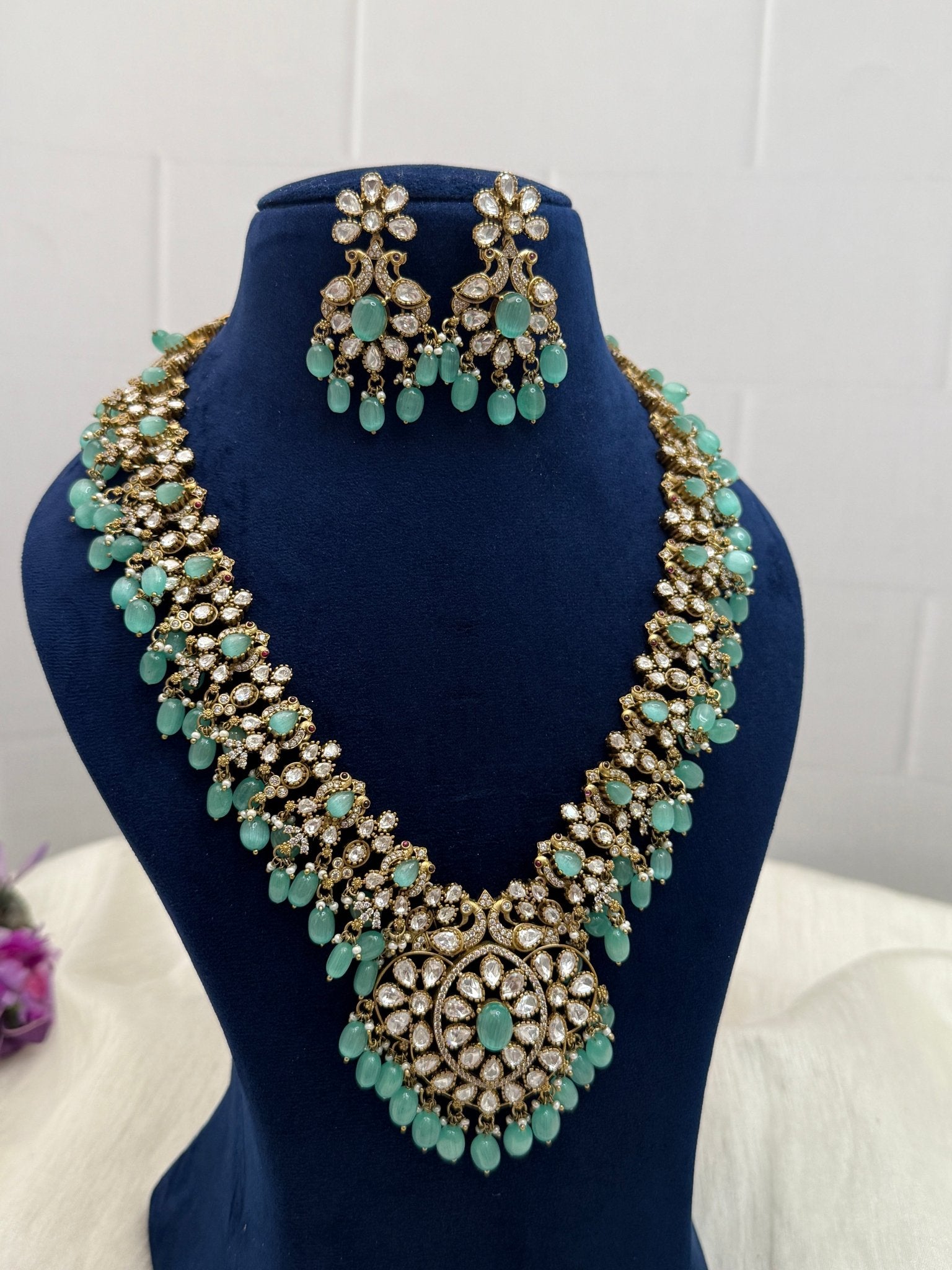 Luxurious Victorian Kundan Necklace Set 175 - 6 Colors - Mahilas