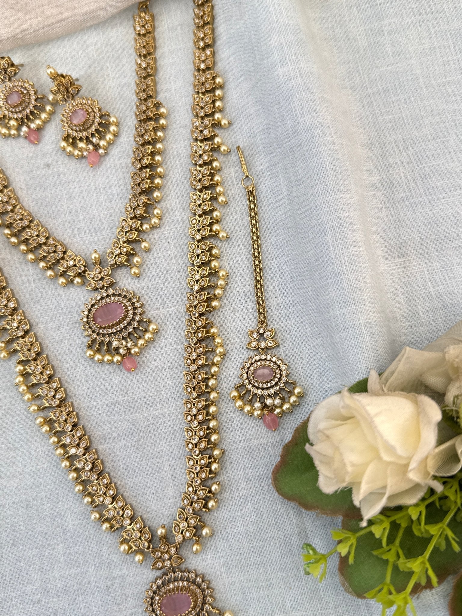 Luxurious Victorian Semi Bridal Neckalce Set 734 - Mahilas