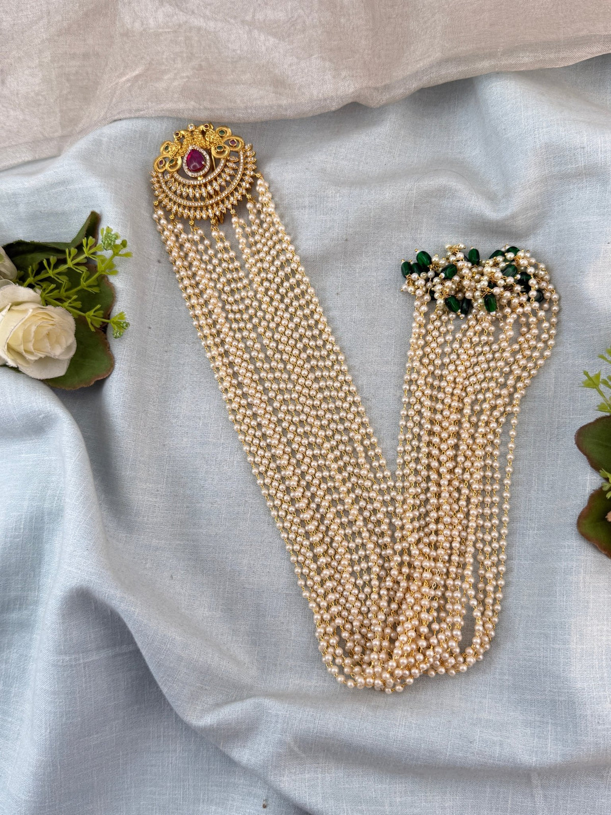 Pearl Layer Long Pendant Jadebille | J0017 - Mahilas