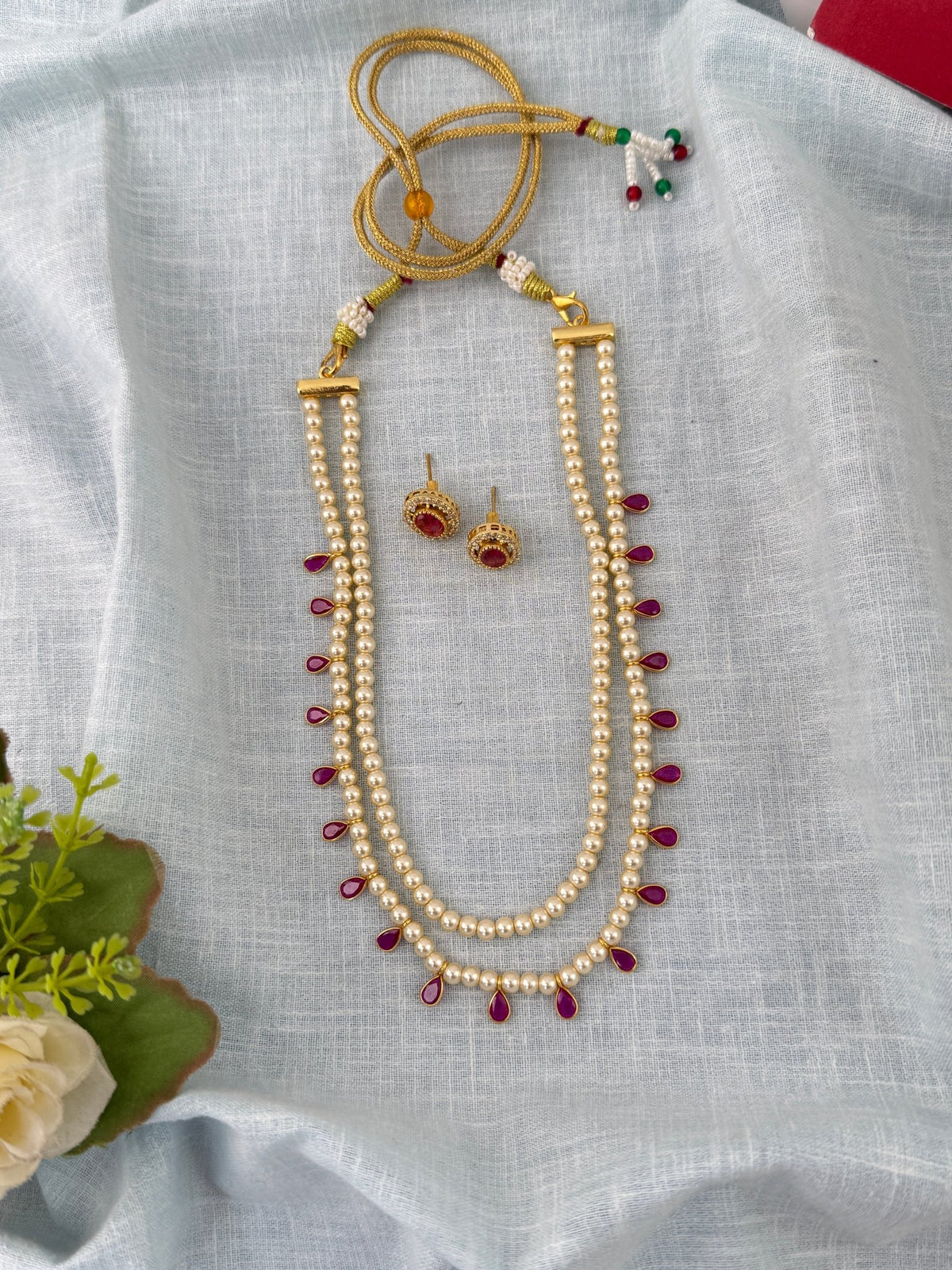 Pearl Layered Necklace Premium Long Set | N1165 - Mahilas