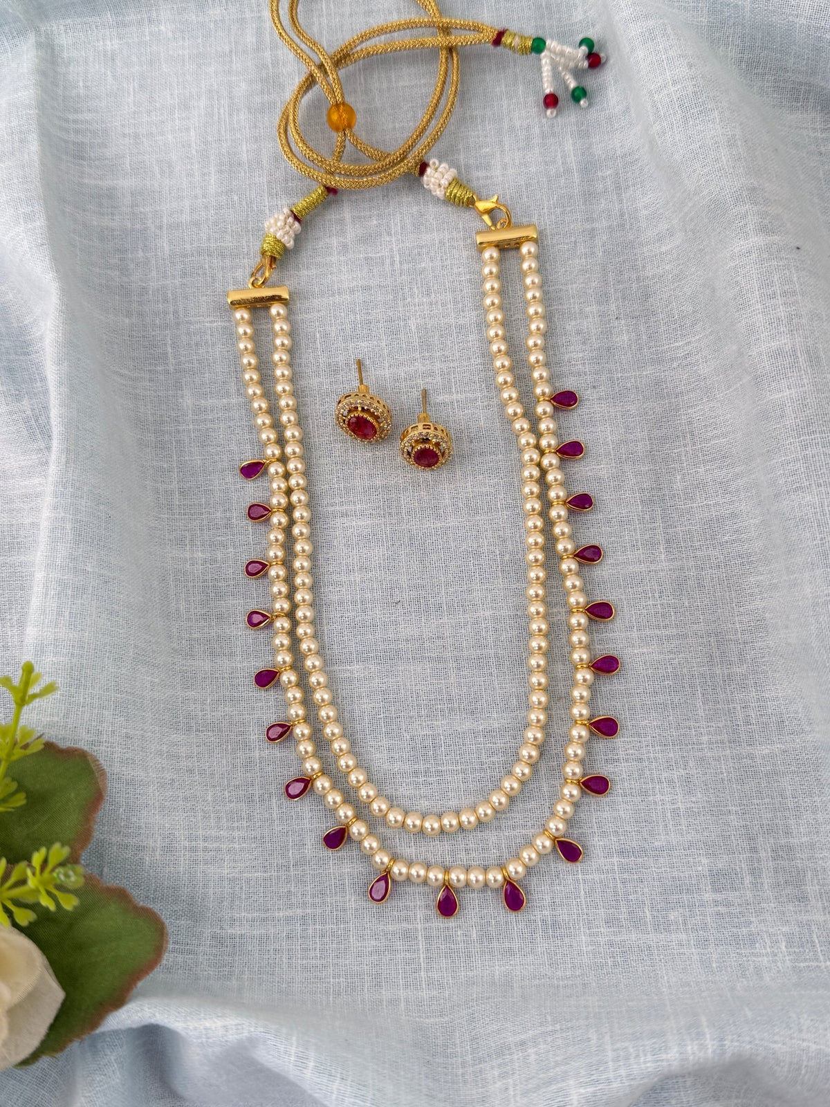 Pearl Layered Necklace Premium Long Set | N1165 - Mahilas