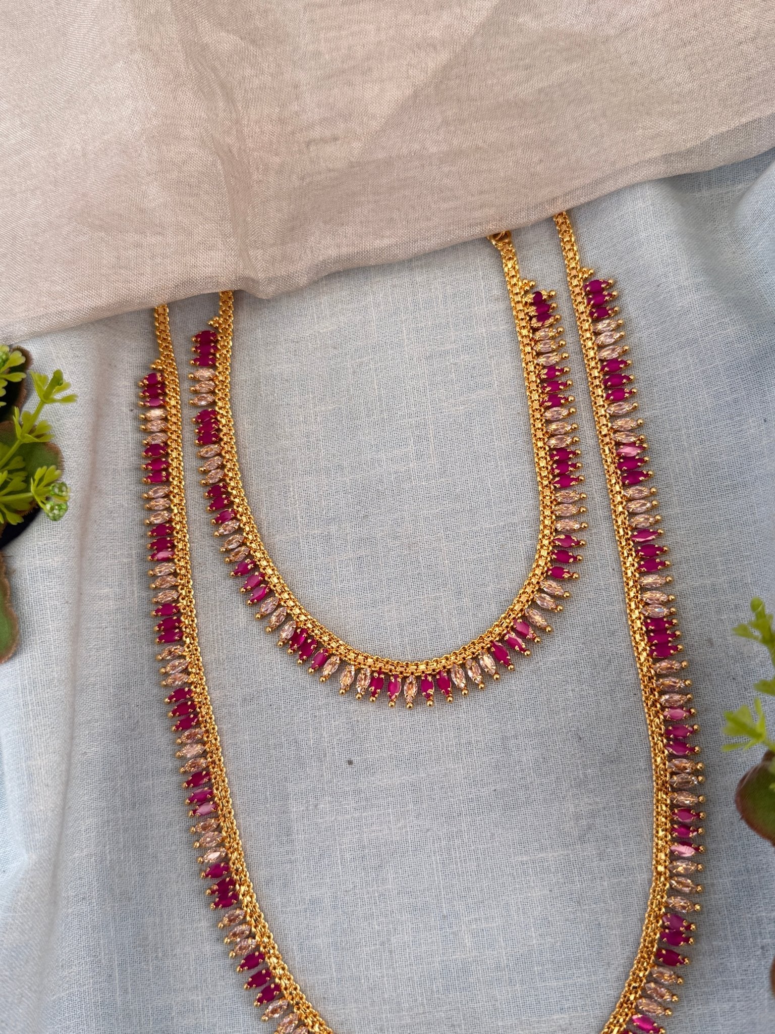 Premium Gold Like Stone Full Necklace Set 850 - Mahilas