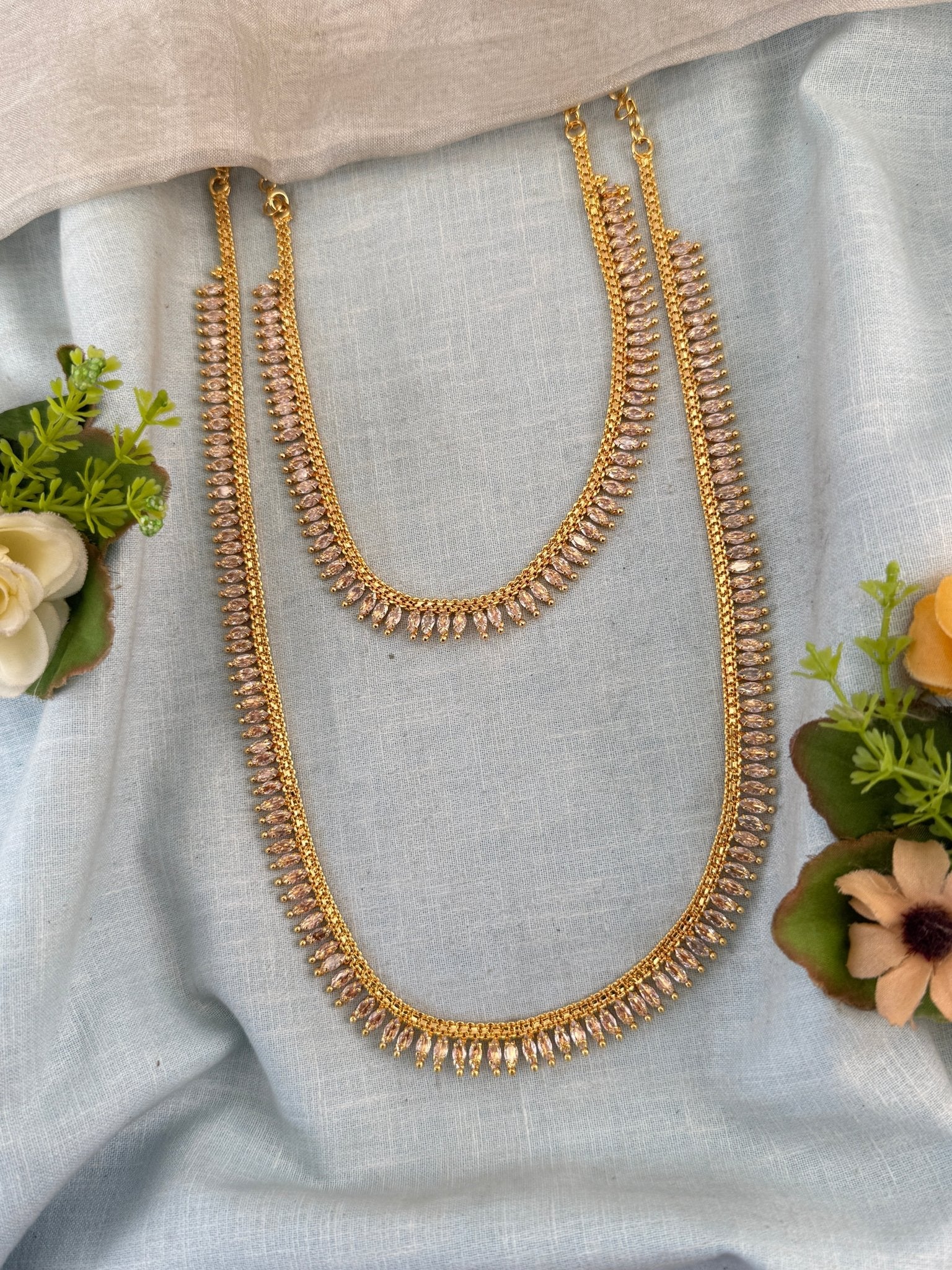 Premium Gold Like Stone Full Necklace Set 852 - Mahilas