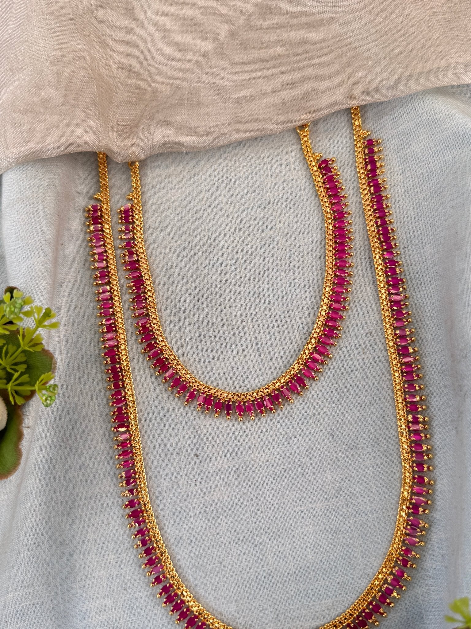 Premium Gold Like Stone Full Necklace Set 853 - Mahilas