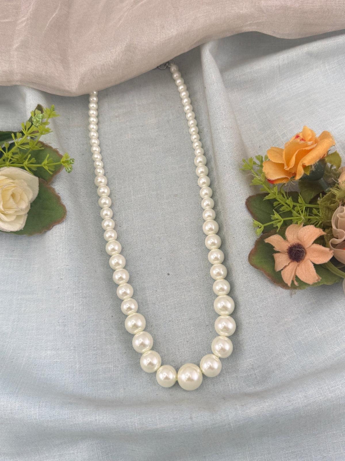 Premium Pearl Mid - Long Mala Necklace | N0359 - Mahilas