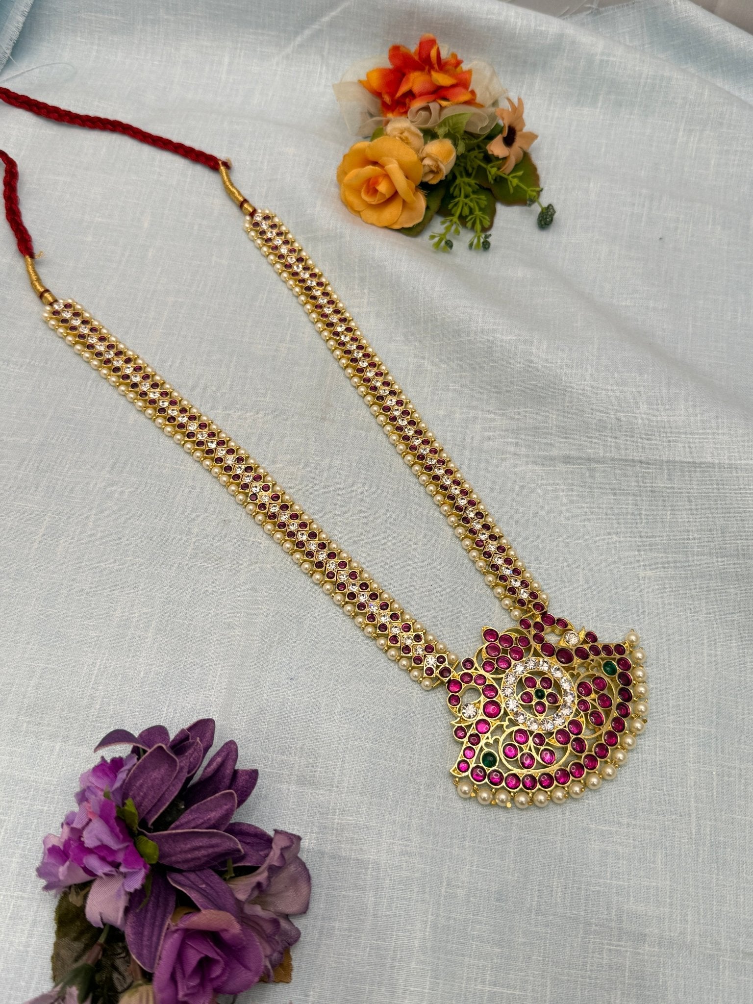 Premium Temple Long Necklace 007 - Mahilas