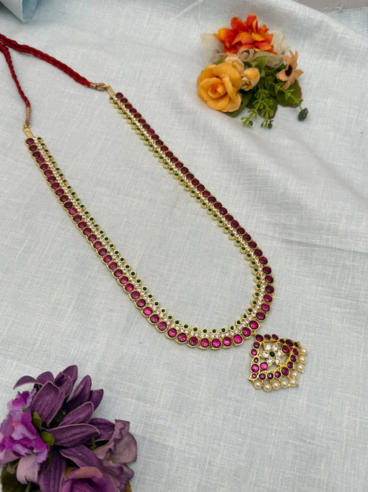 Premium Temple Long Necklace 008 - Mahilas
