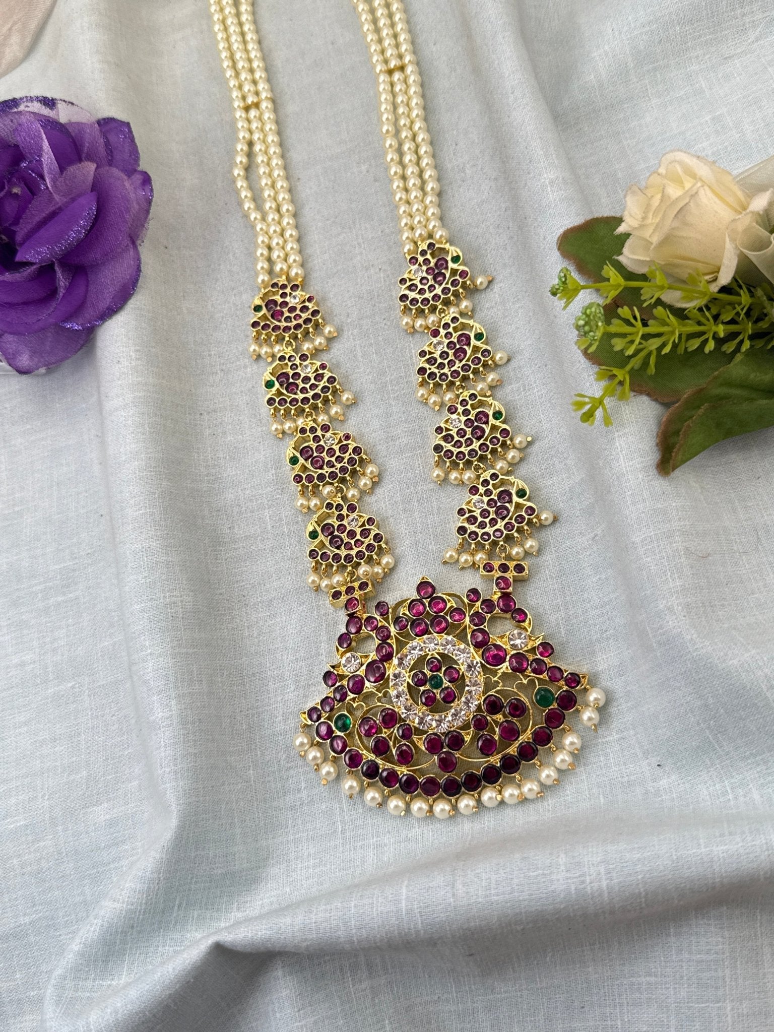 Pure Brass Kemp Temple Long Necklace 033 - Mahilas