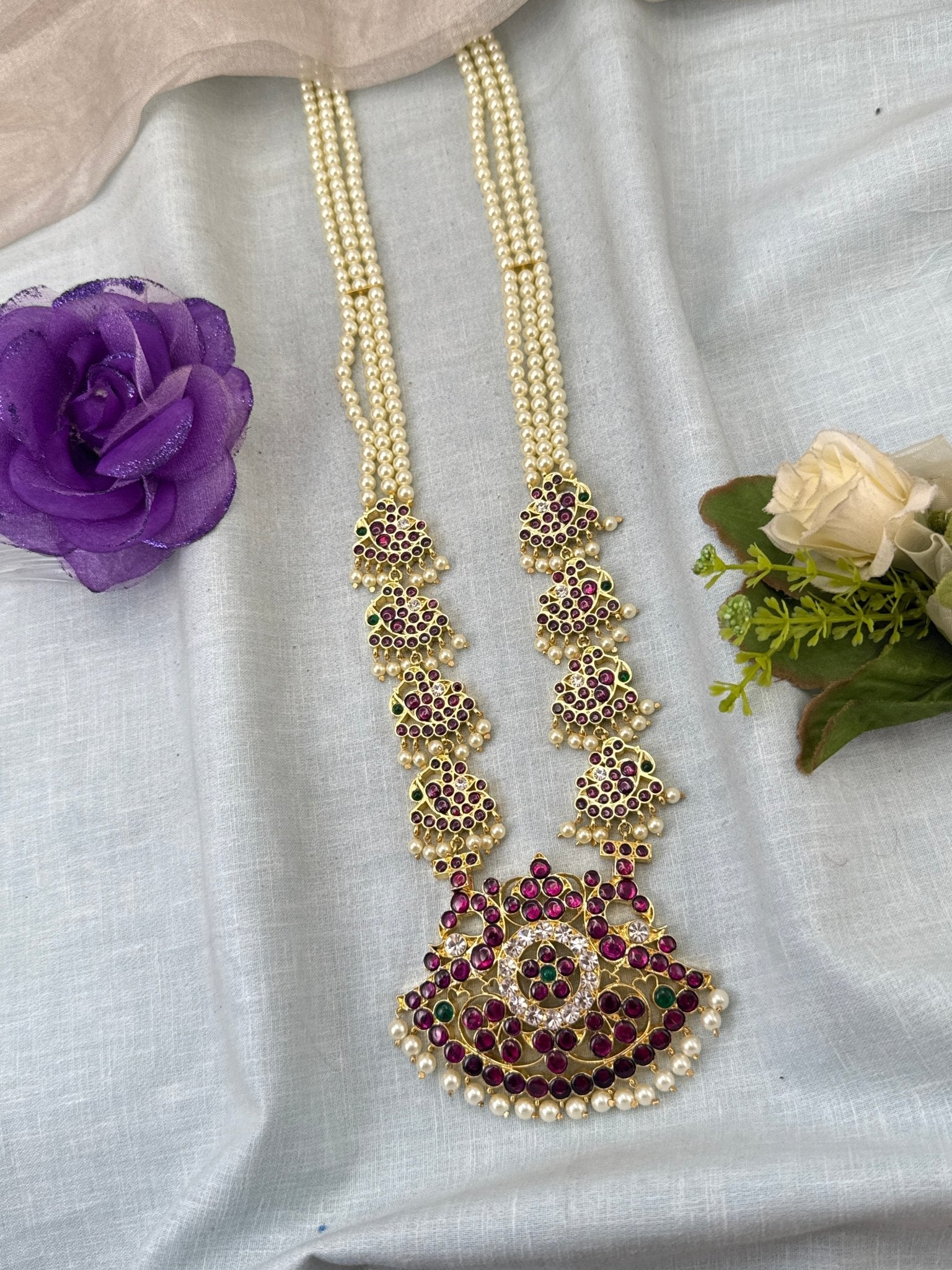 Pure Brass Kemp Temple Long Necklace 033 - Mahilas