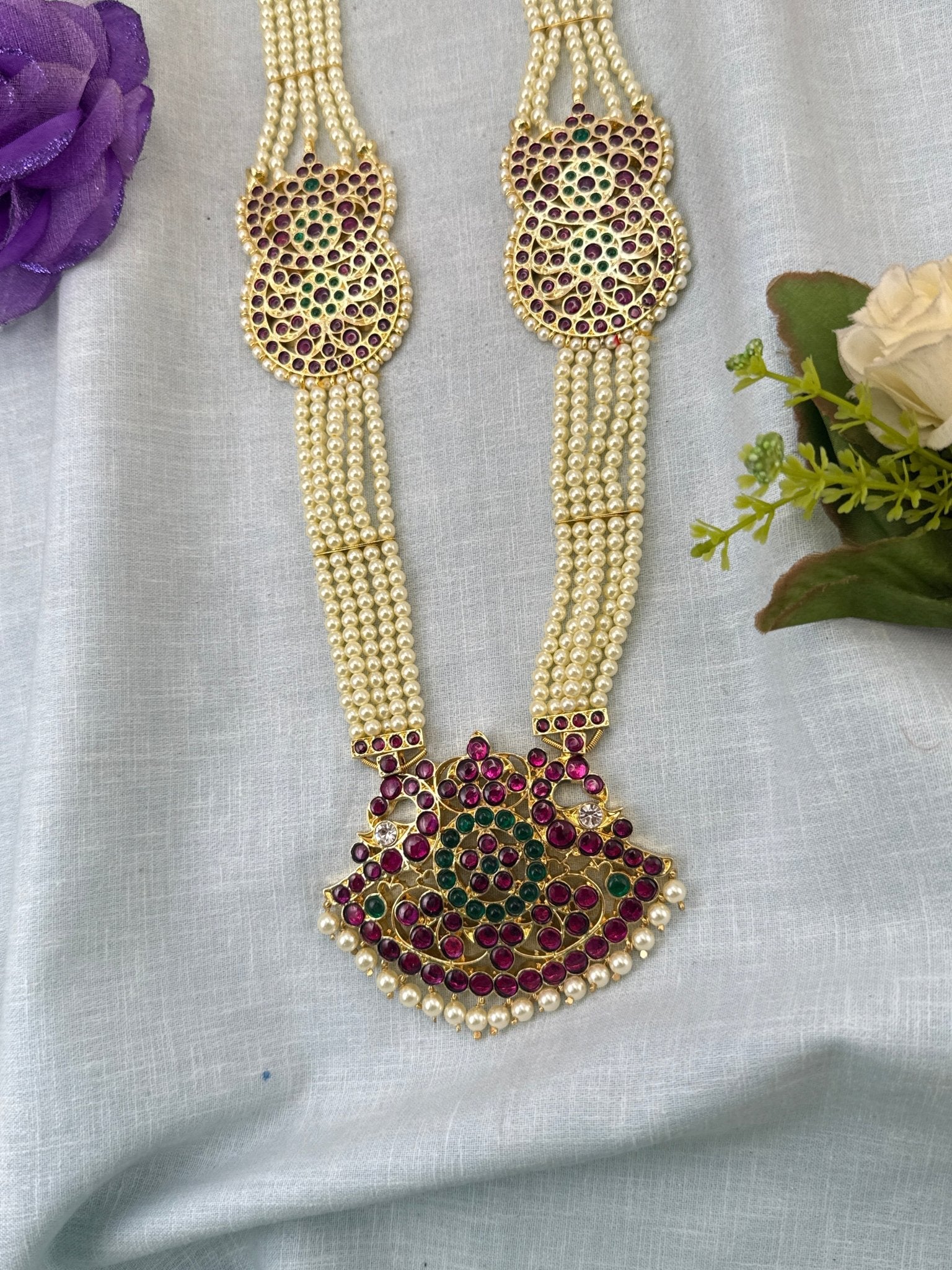 Pure Brass Kemp Temple Long Necklace 056 - Mahilas