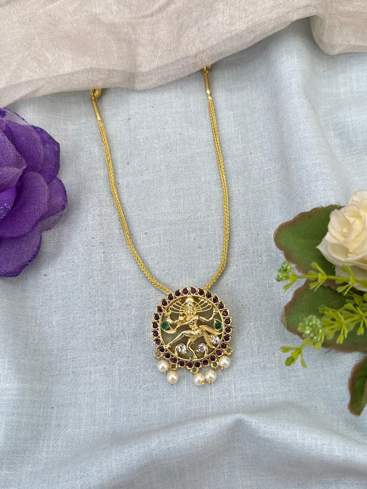 Pure Brass Kemp Temple Short Necklace 031 - Mahilas
