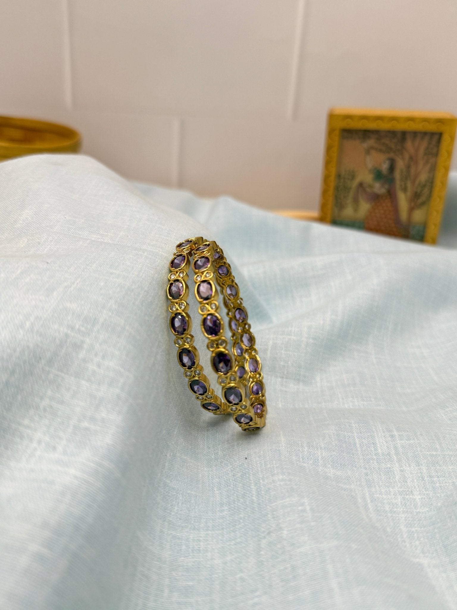 Purple Stone Bangles 0313 - Mahilas