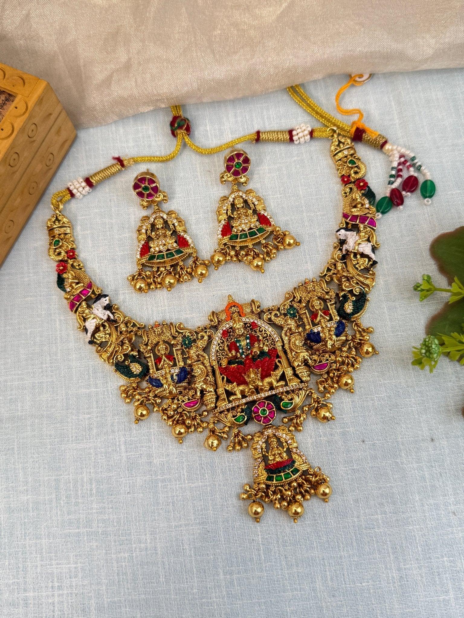 Royal Antique 3d Bridal Necklace Set 858 - Mahilas