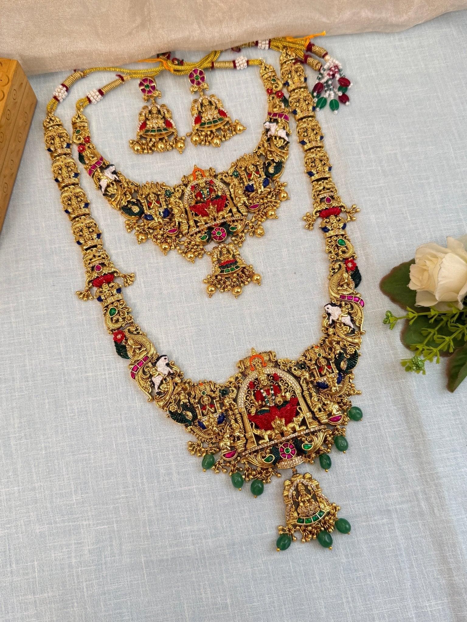 Royal Antique 3d Bridal Necklace Set 858 - Mahilas