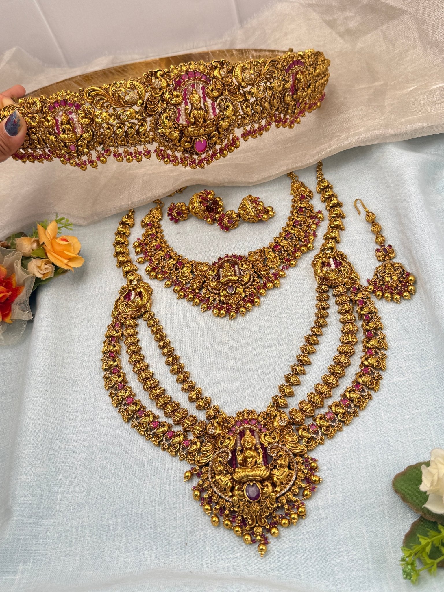 Royal Antique Bridal Full Necklace Set 0723 - Mahilas