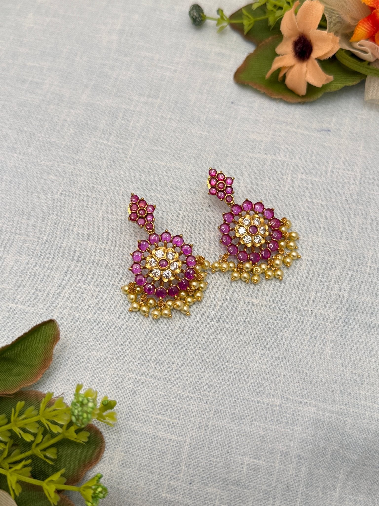Royal Antique Chandbali Earrings 0355 - Mahilas
