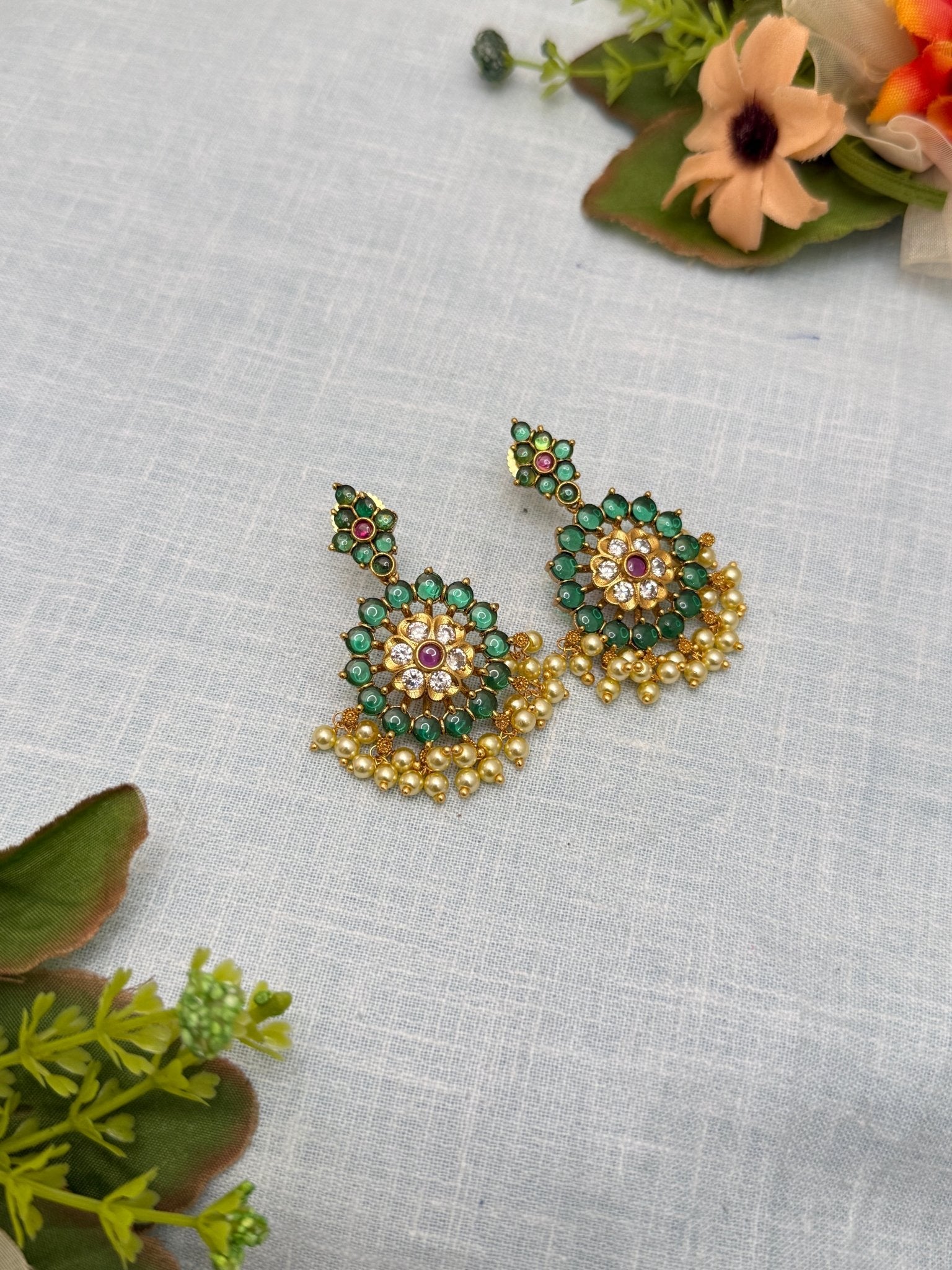 Royal Antique Chandbali Earrings 0356 - Mahilas