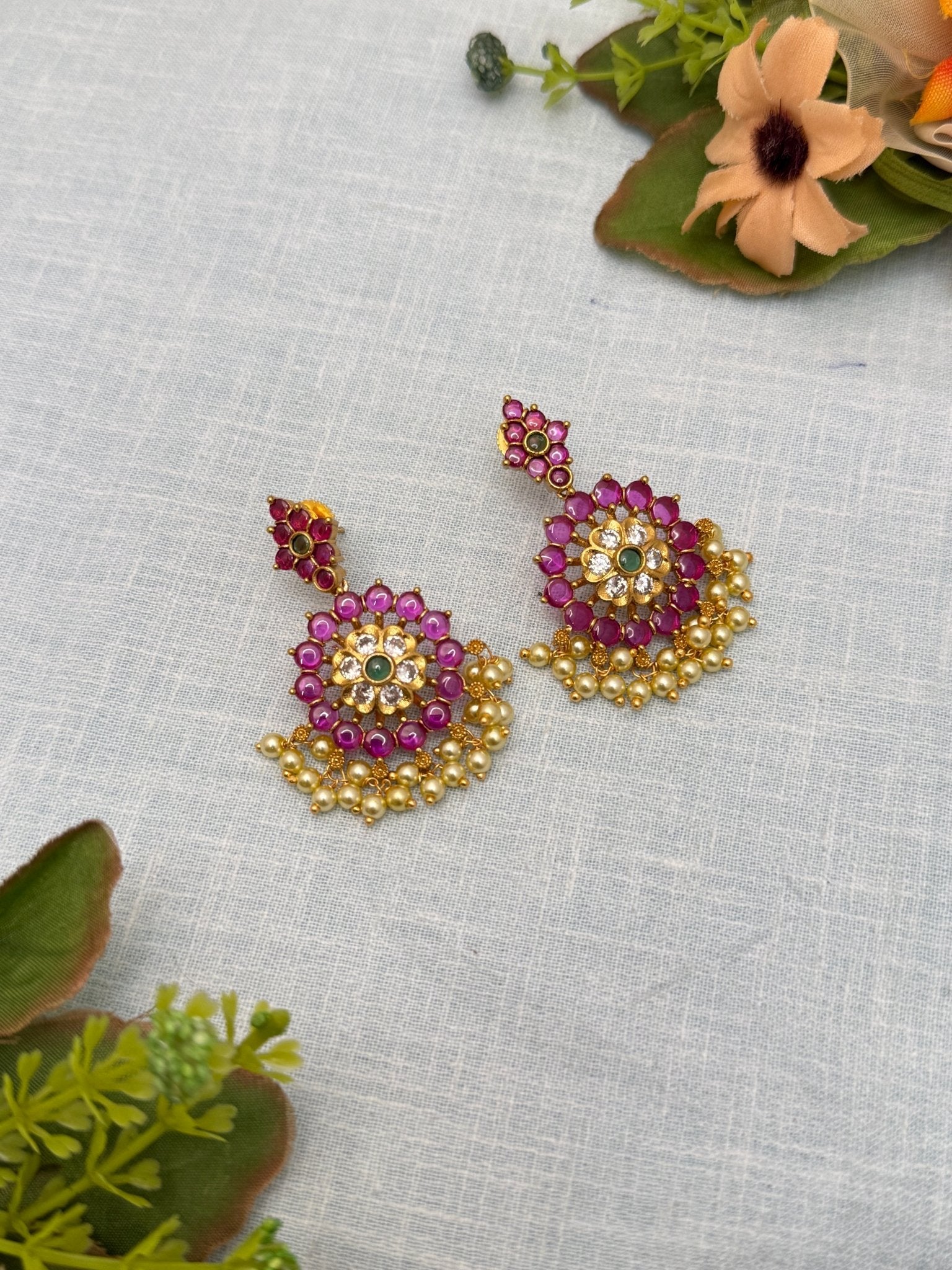 Royal Antique Chandbali Earrings 0358 - Mahilas