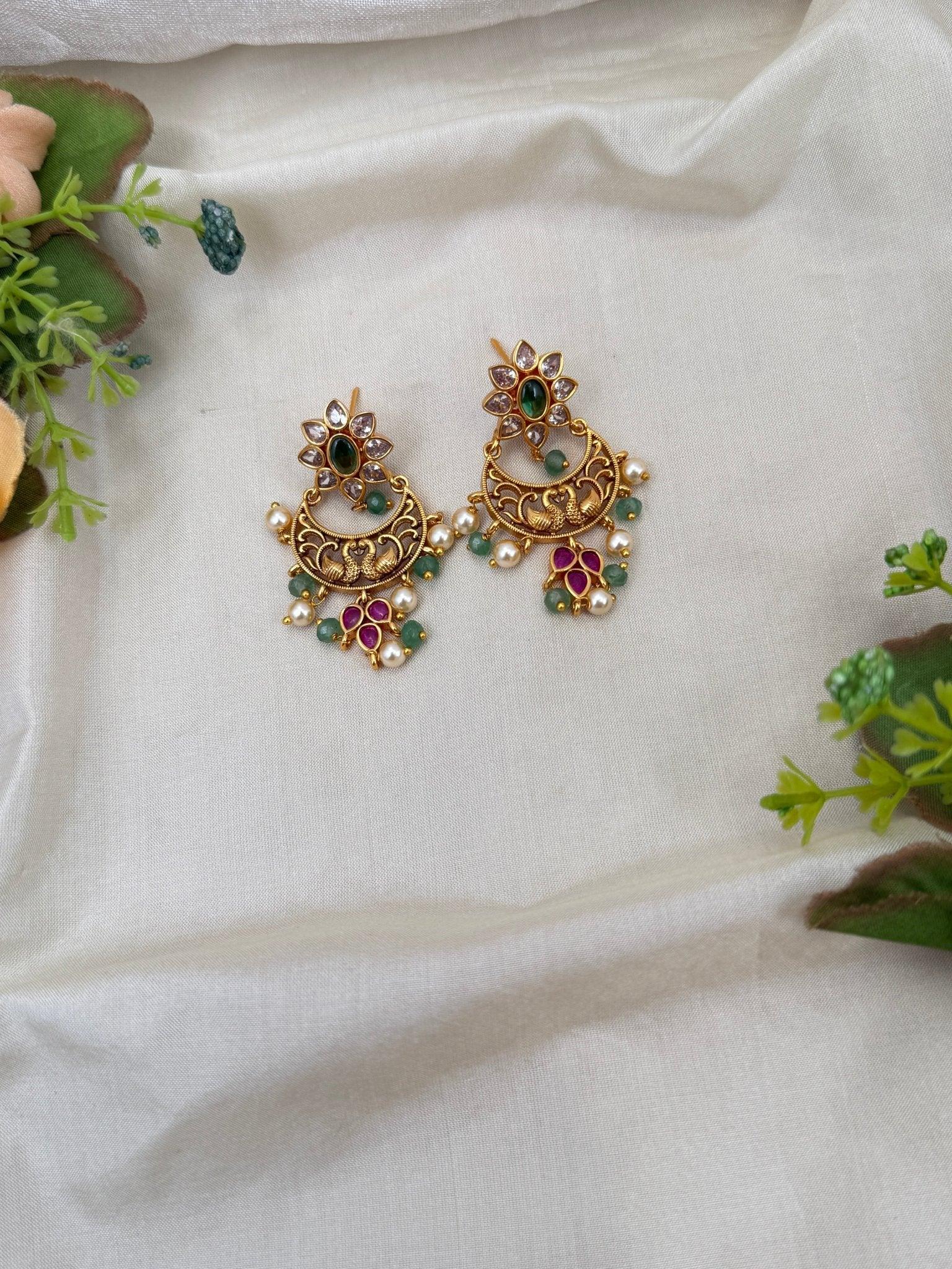 Royal Antique Chandbali Earrings 0676 - Mahilas