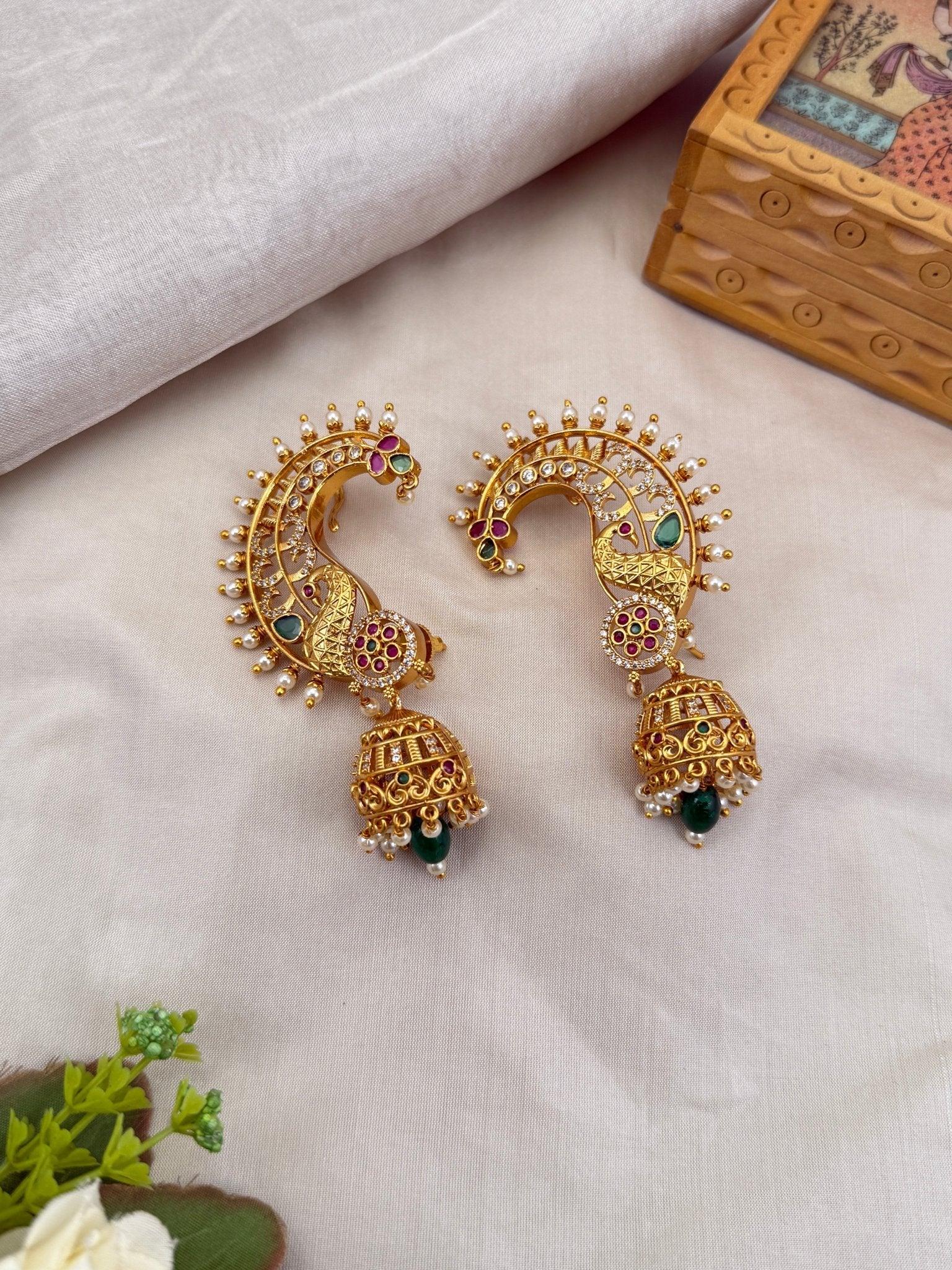 Royal Antique Earcuff Jhumka Earrings 0418 - Mahilas