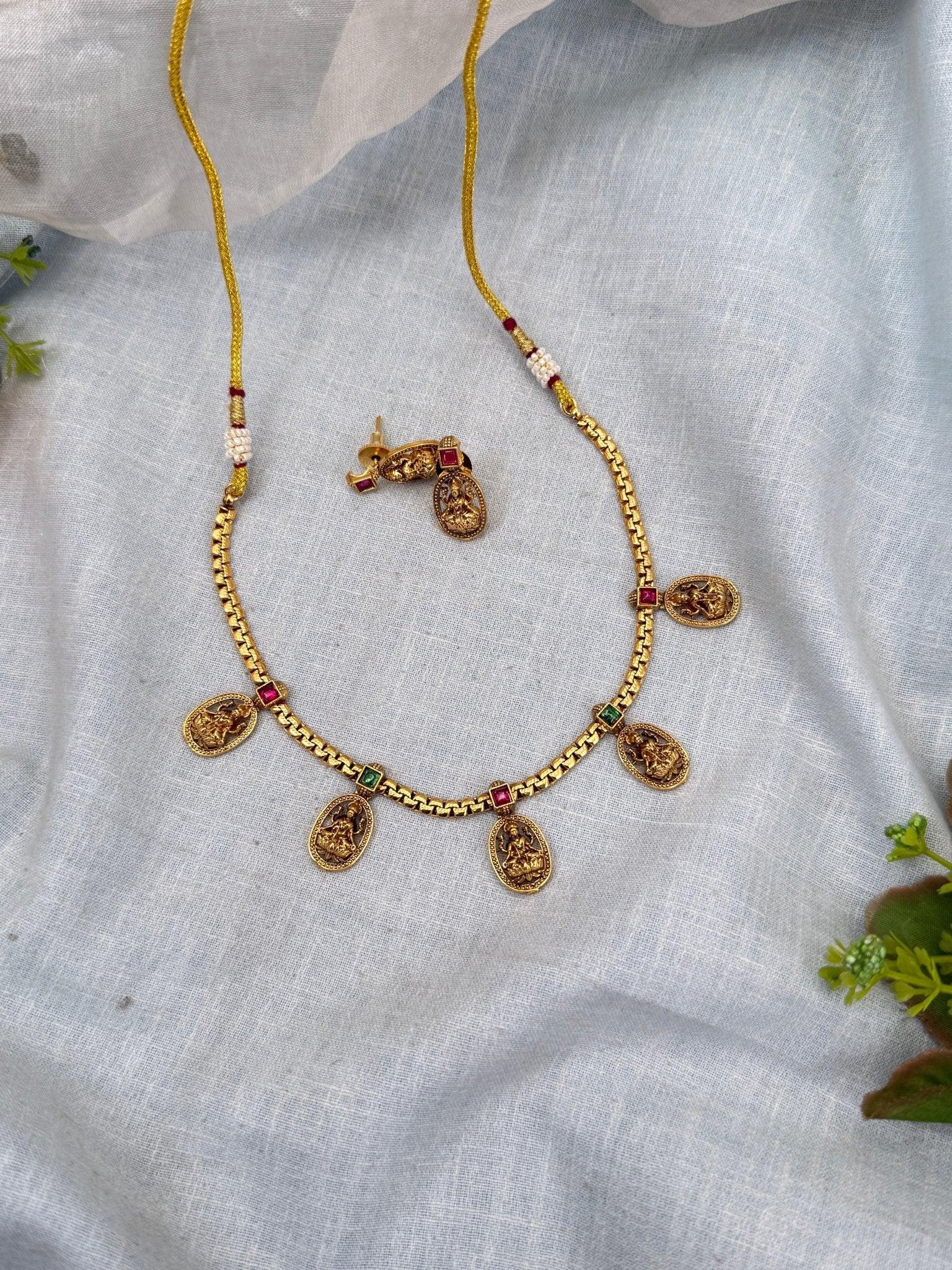 Royal Antique Elegant Short Necklace Set 0285 - Mahilas