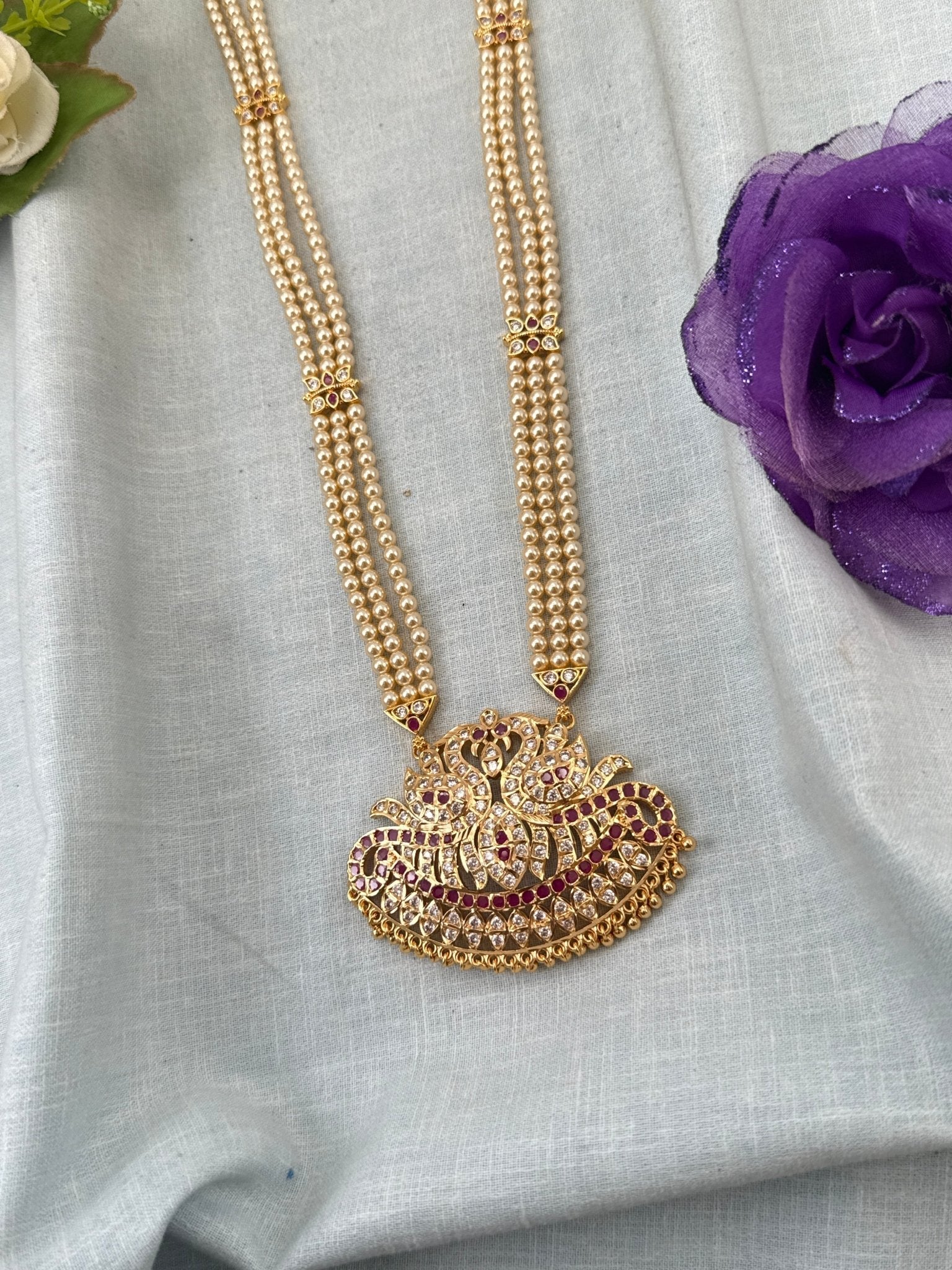 Royal Antique Gold Like Pendant Long Necklace Set 1010 - Mahilas