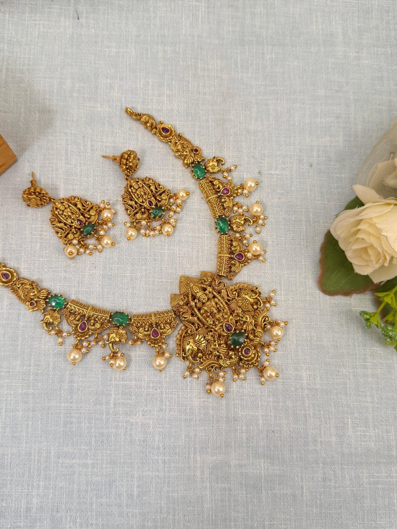 Royal Antique Hasli Short Necklace Set 766 - Mahilas