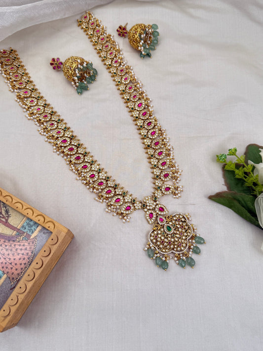 Royal Antique Jadau Long Necklace Set 692 - Mahilas