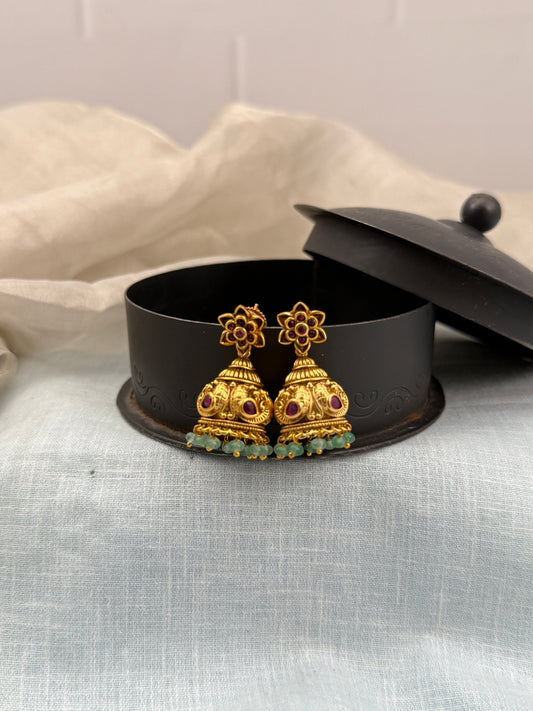 Royal Antique Jhumka Earrings 0469 - Mahilas