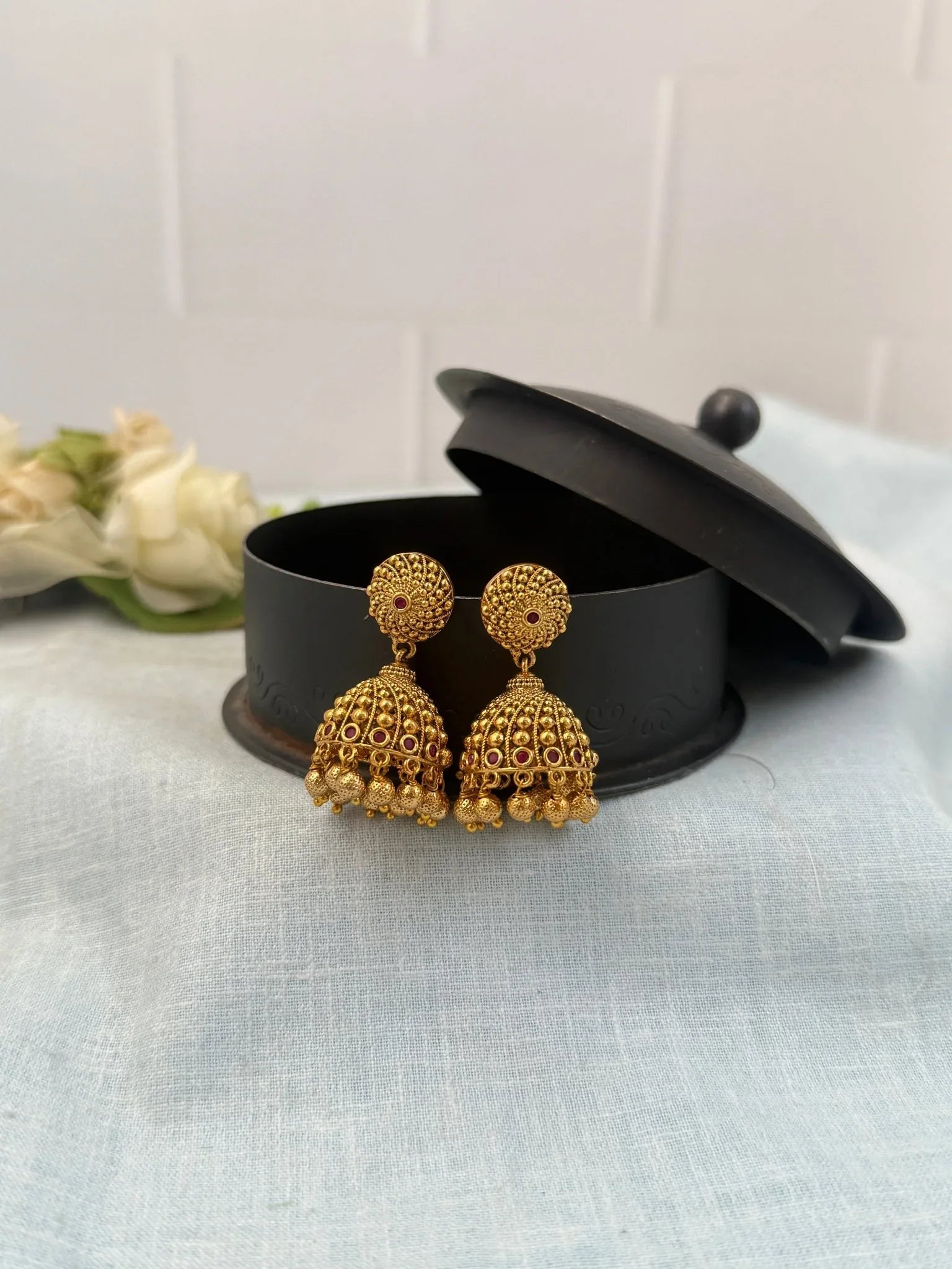 Royal Antique Jhumka Earrings 0642 - Mahilas