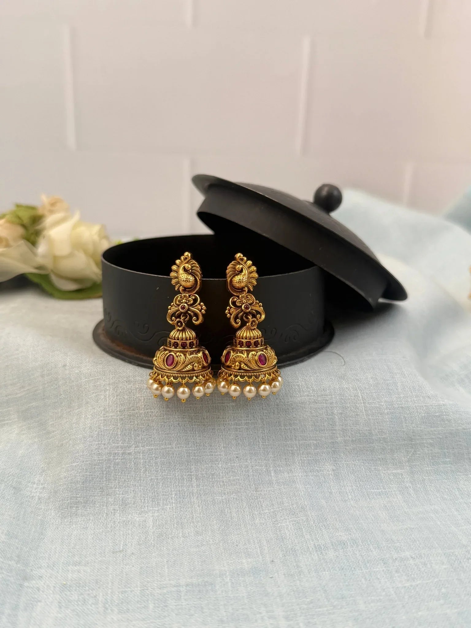 Royal Antique Jhumka Earrings 0643 - Mahilas