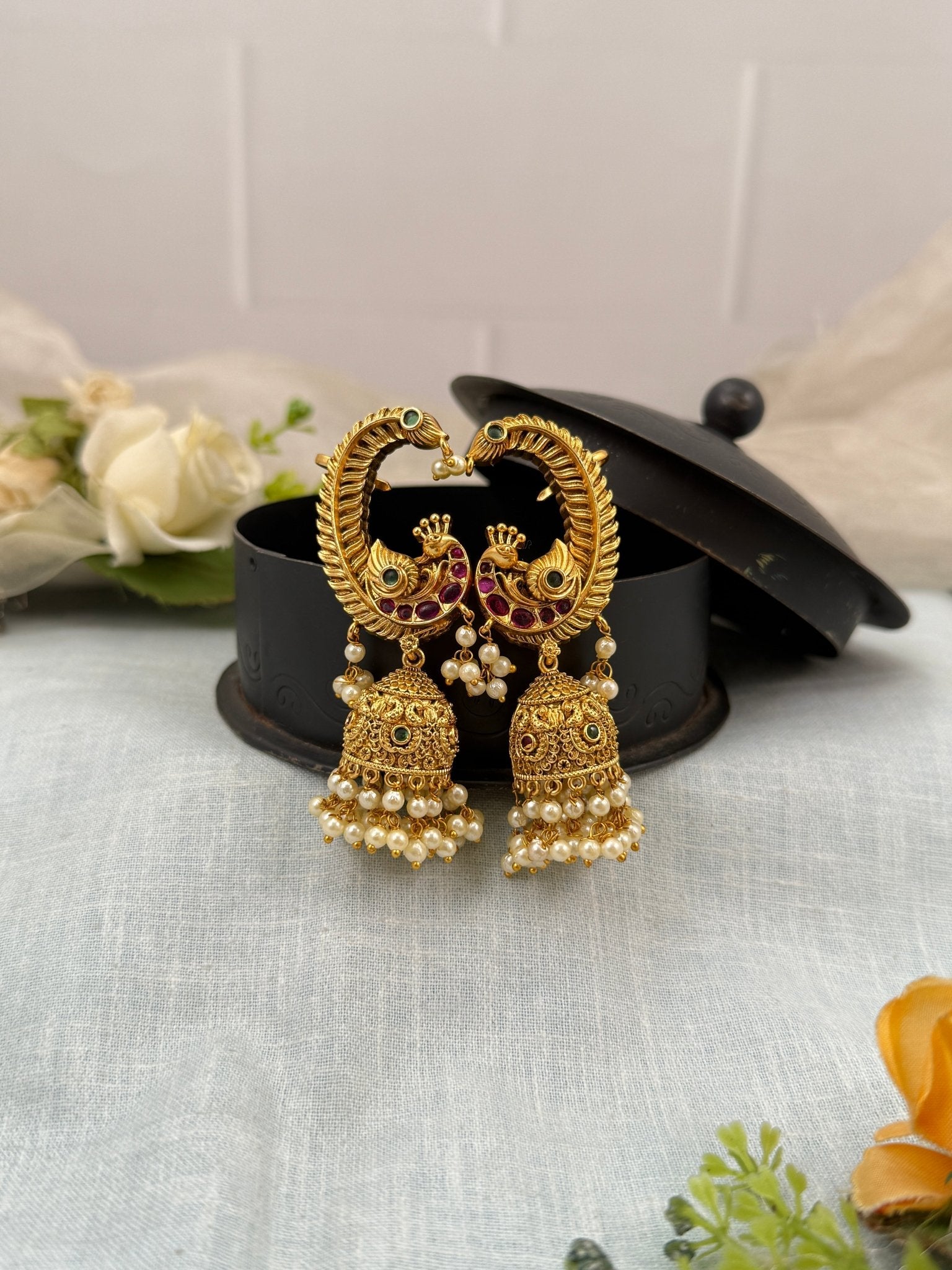 Royal Antique Jhumka Earrings 0789 - Mahilas