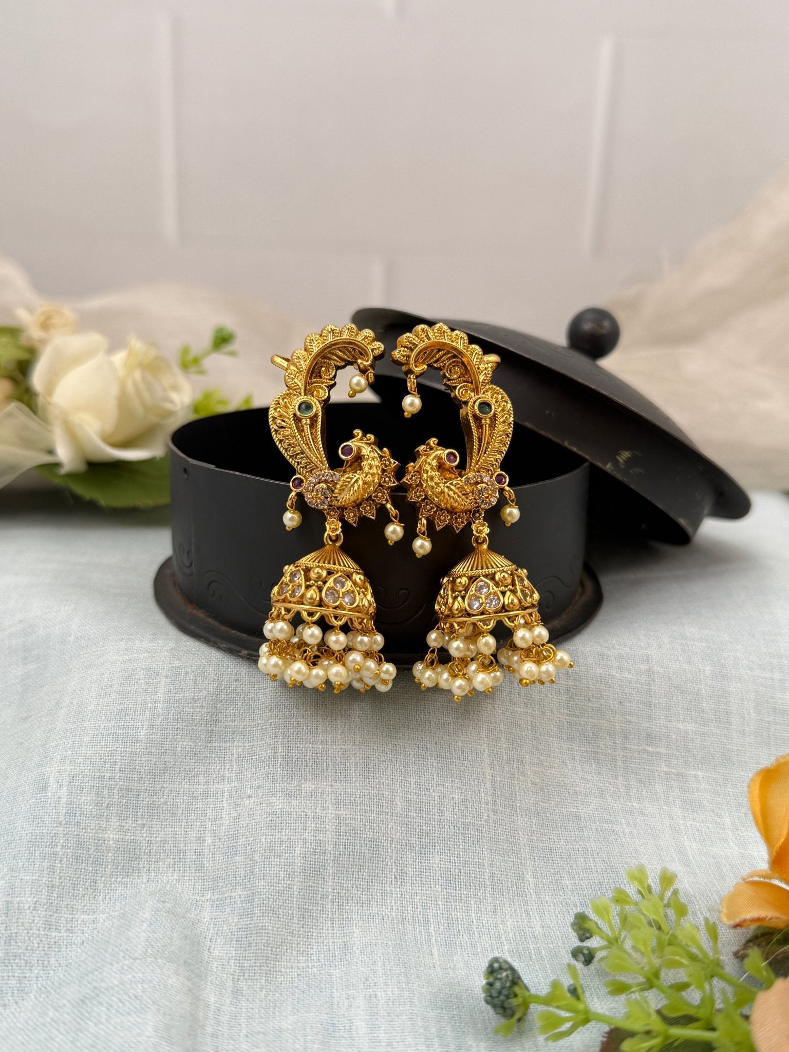 Royal Antique Jhumka Earrings 0790 - Mahilas