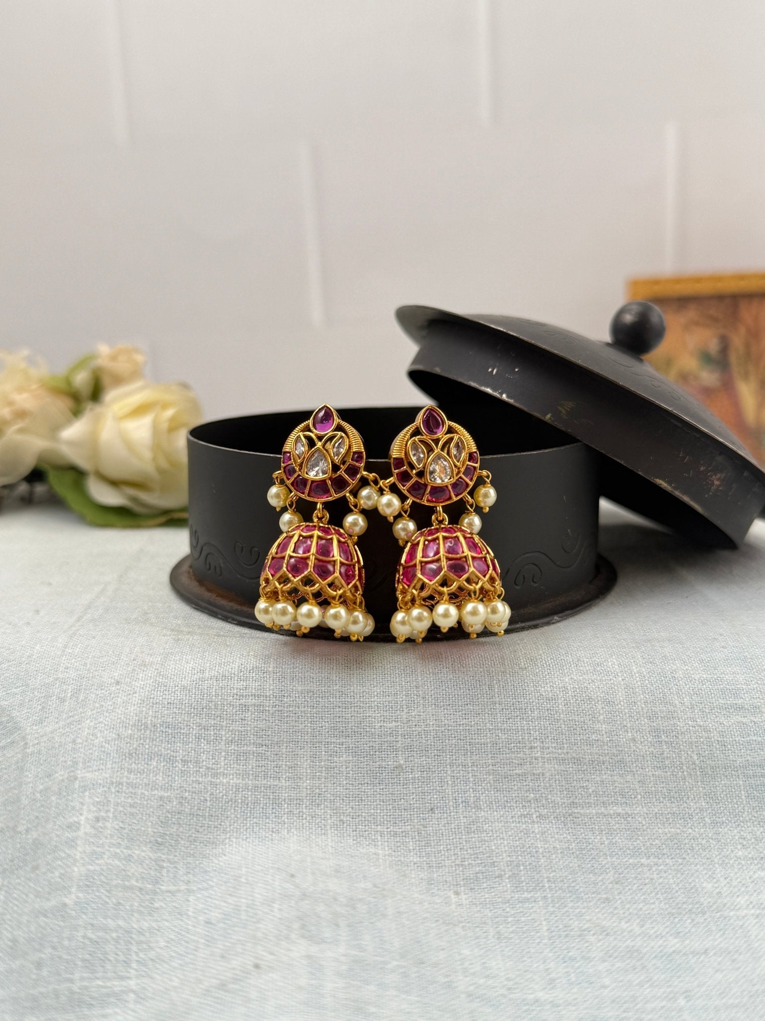 Royal Antique Jhumka Earrings 0878 - Mahilas