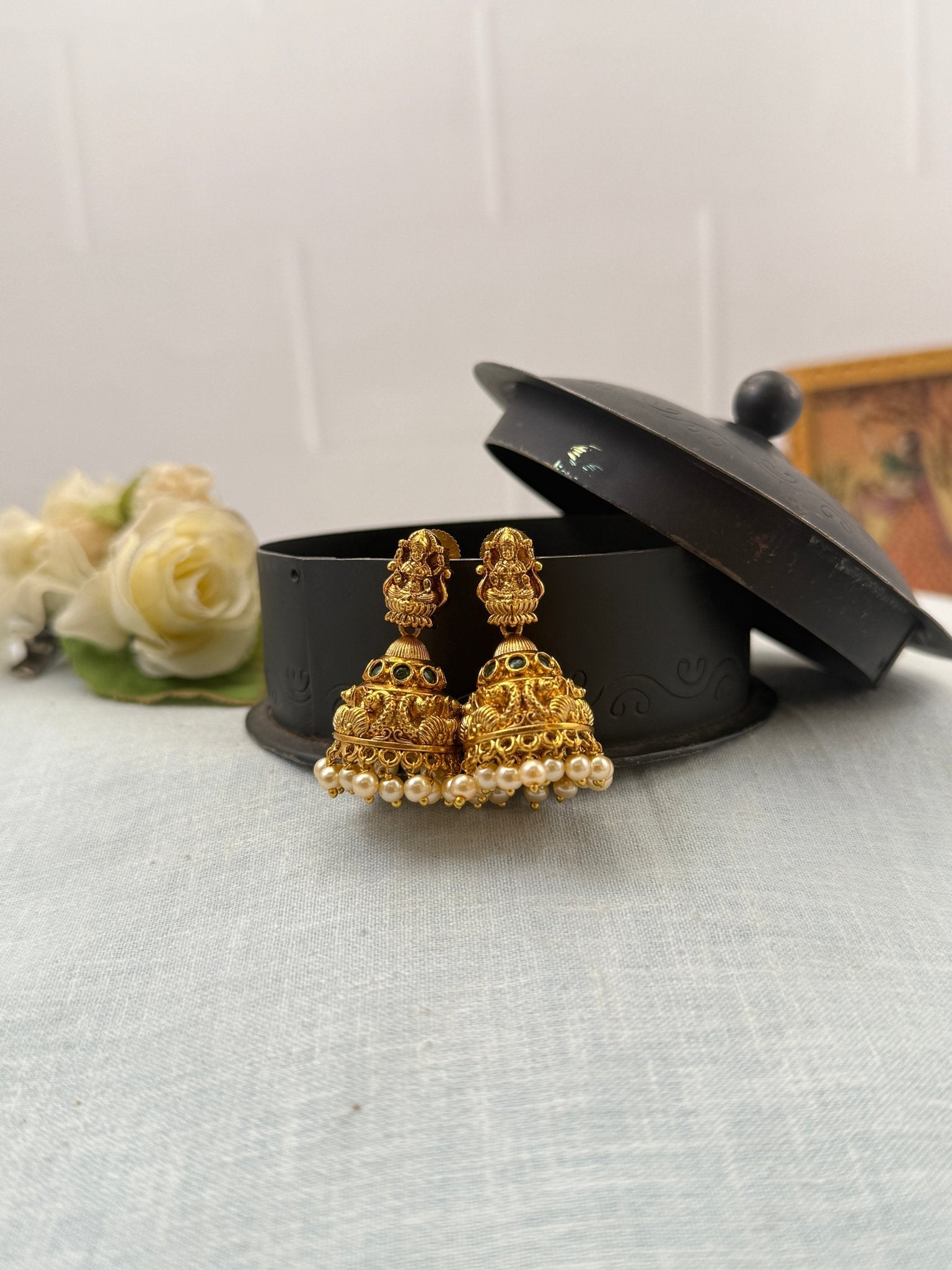 Royal Antique Jhumka Earrings 0956 - Mahilas