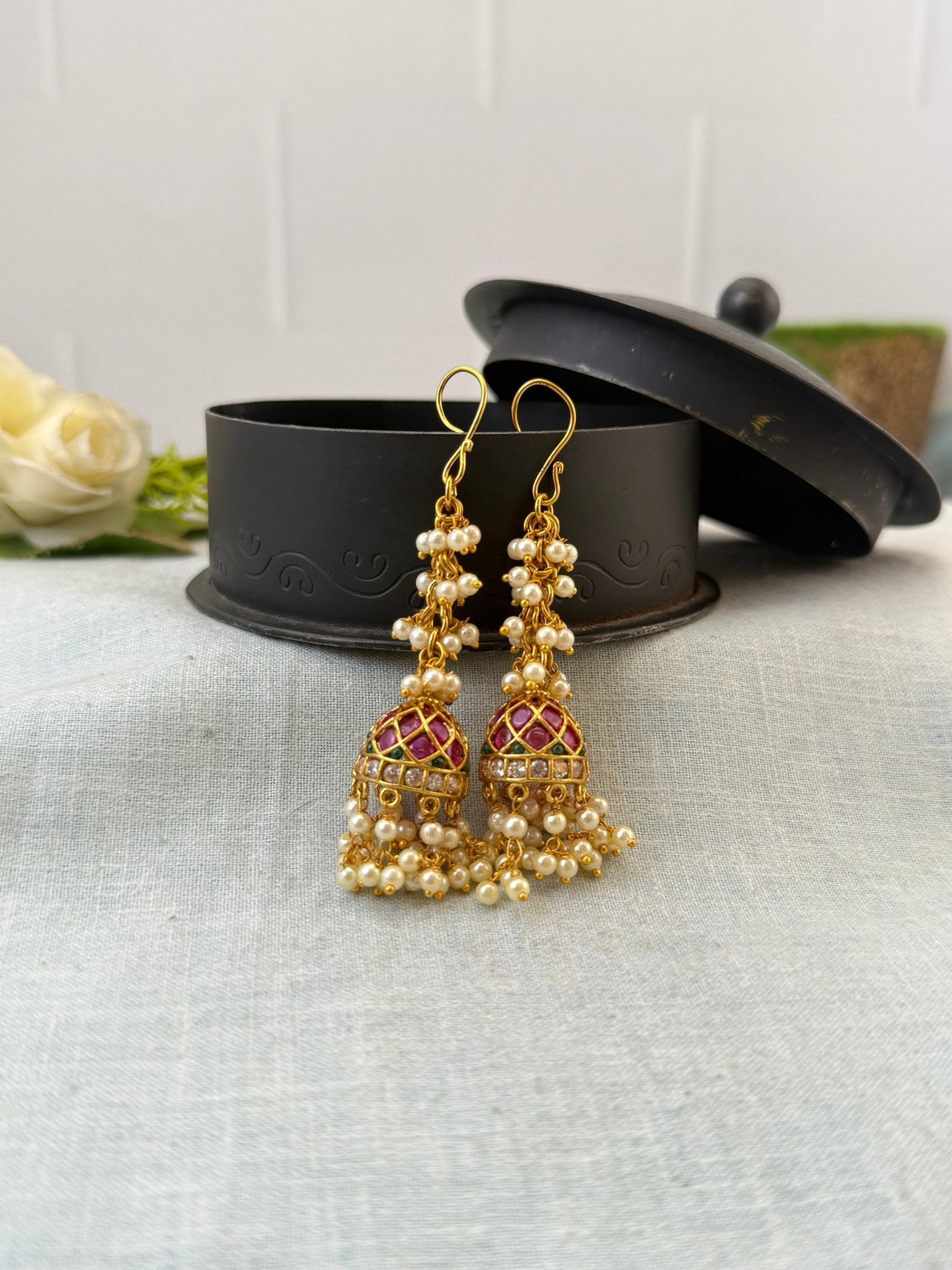 Royal Antique Jhumka Earrings 1125 - Mahilas
