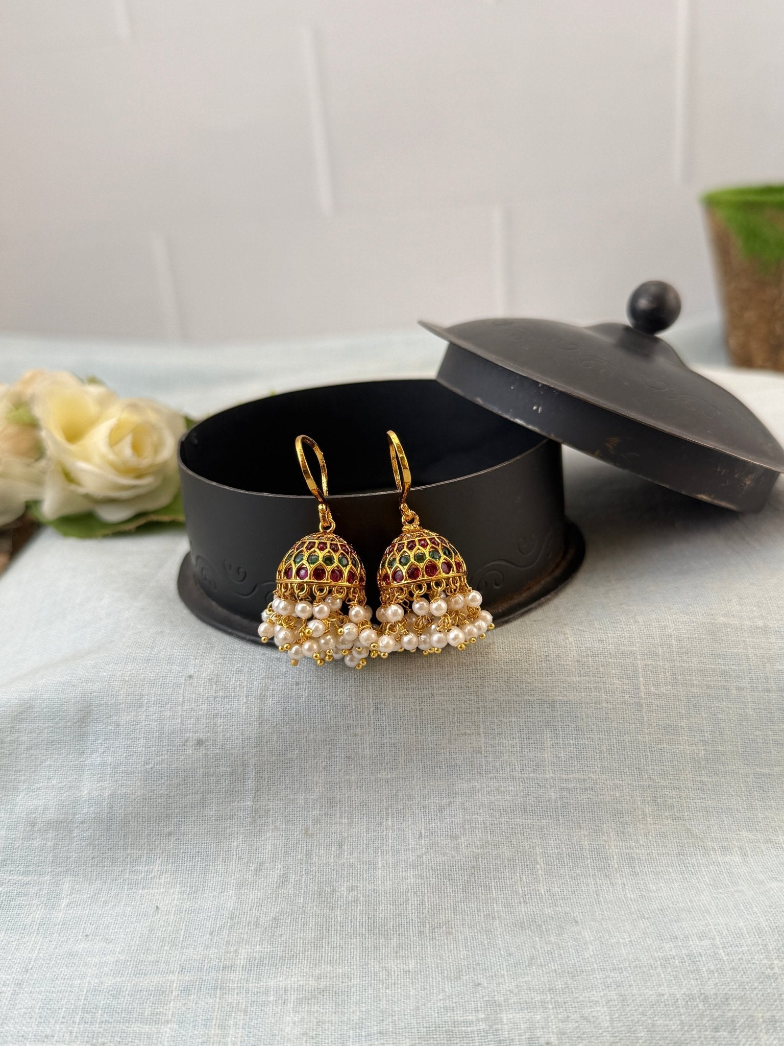 Royal Antique Jhumka Earrings 1135 - Mahilas