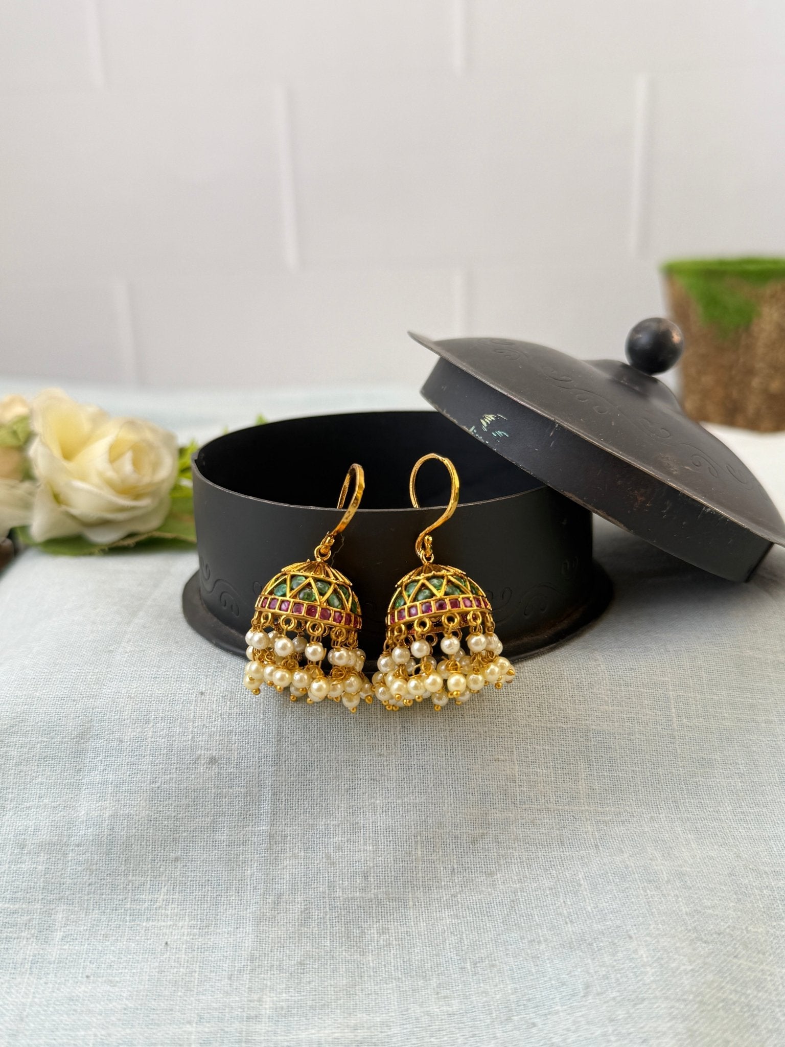 Royal Antique Jhumka Earrings 1137 - Mahilas