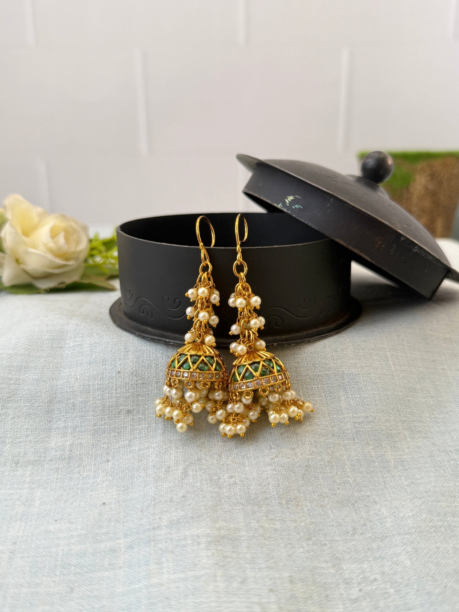 Royal Antique Jhumka Earrings 1143 - Mahilas