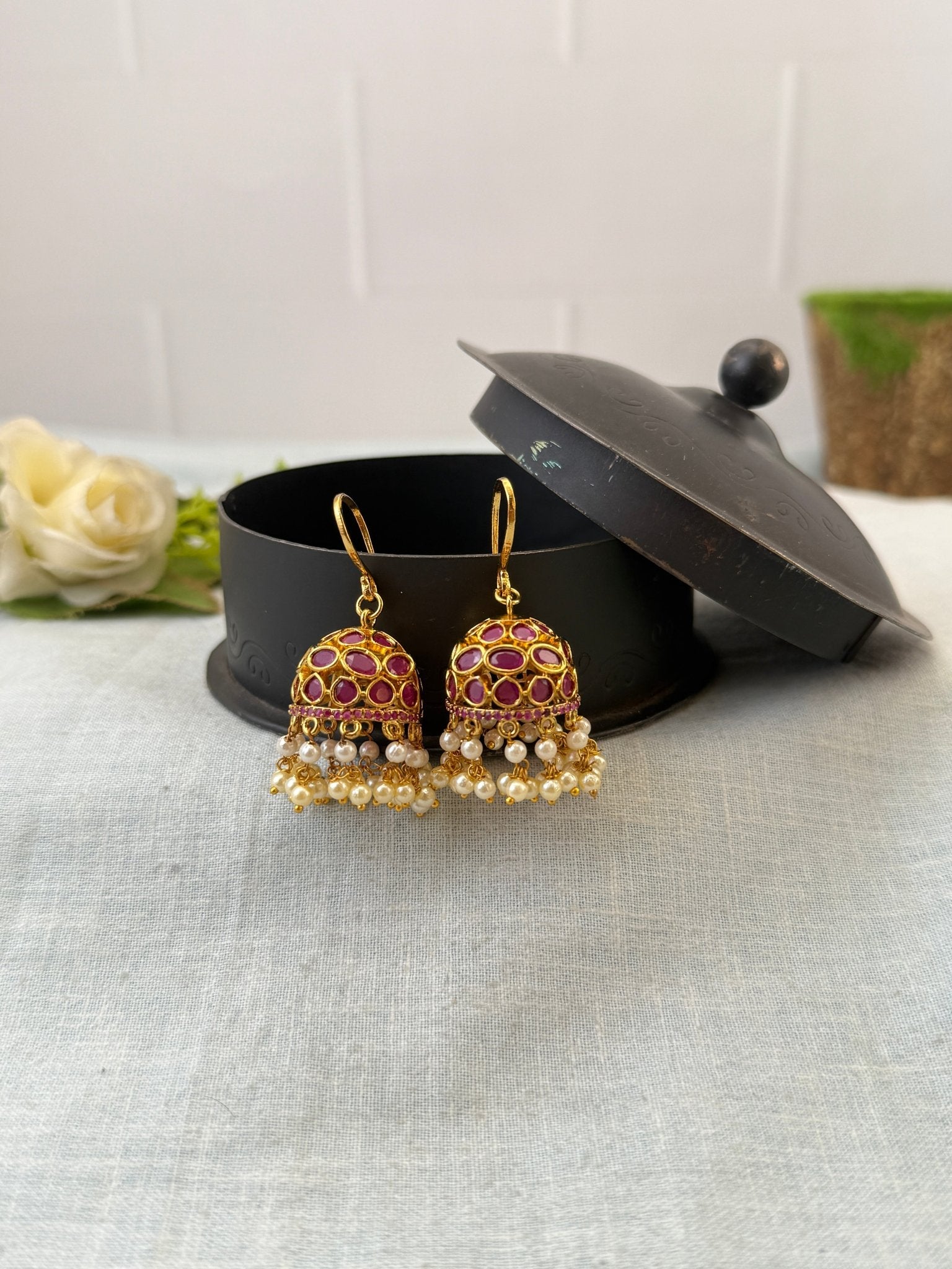 Royal Antique Jhumka Earrings 1145 - Mahilas