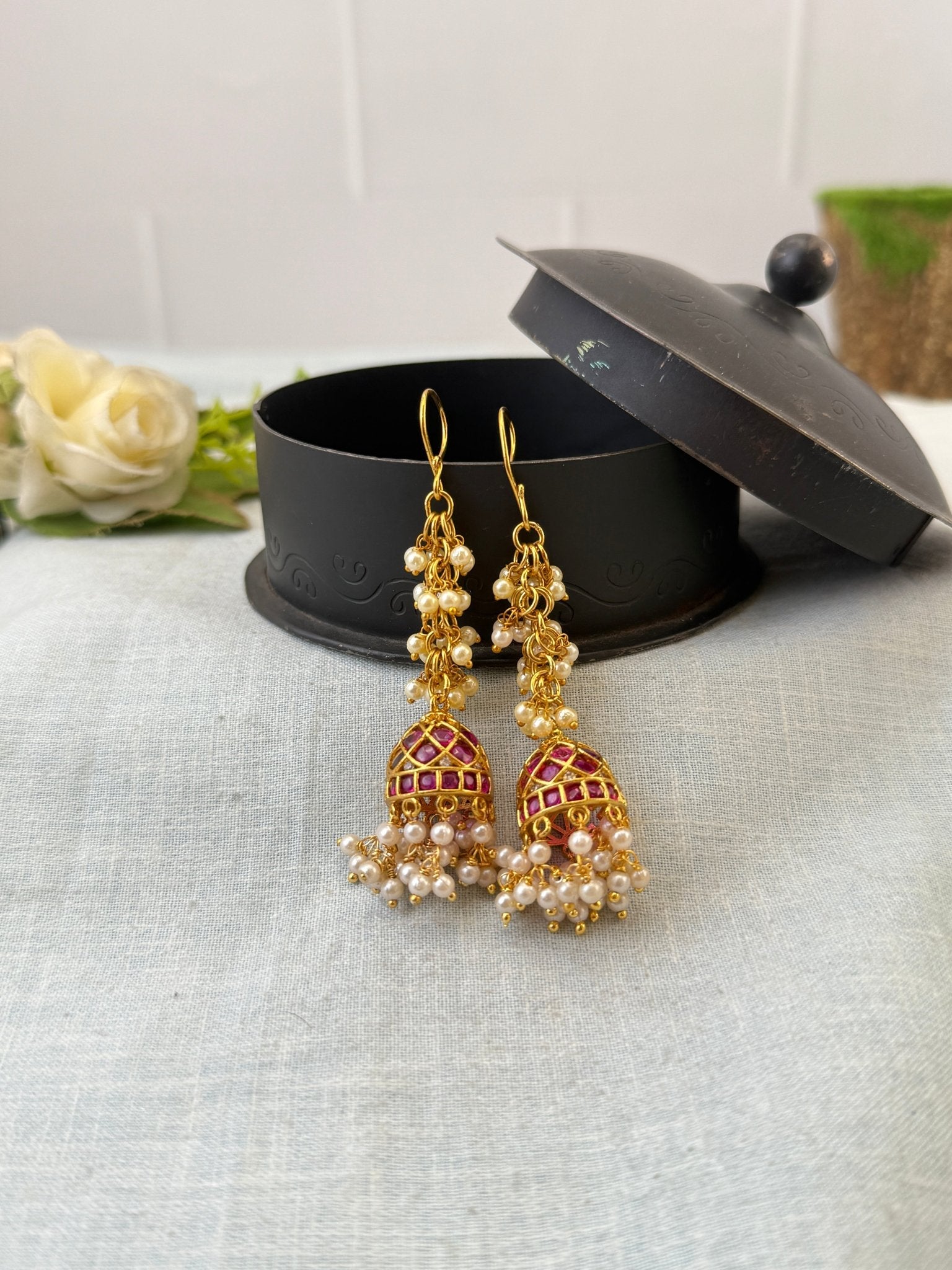 Royal Antique Jhumka Earrings 1147 - Mahilas