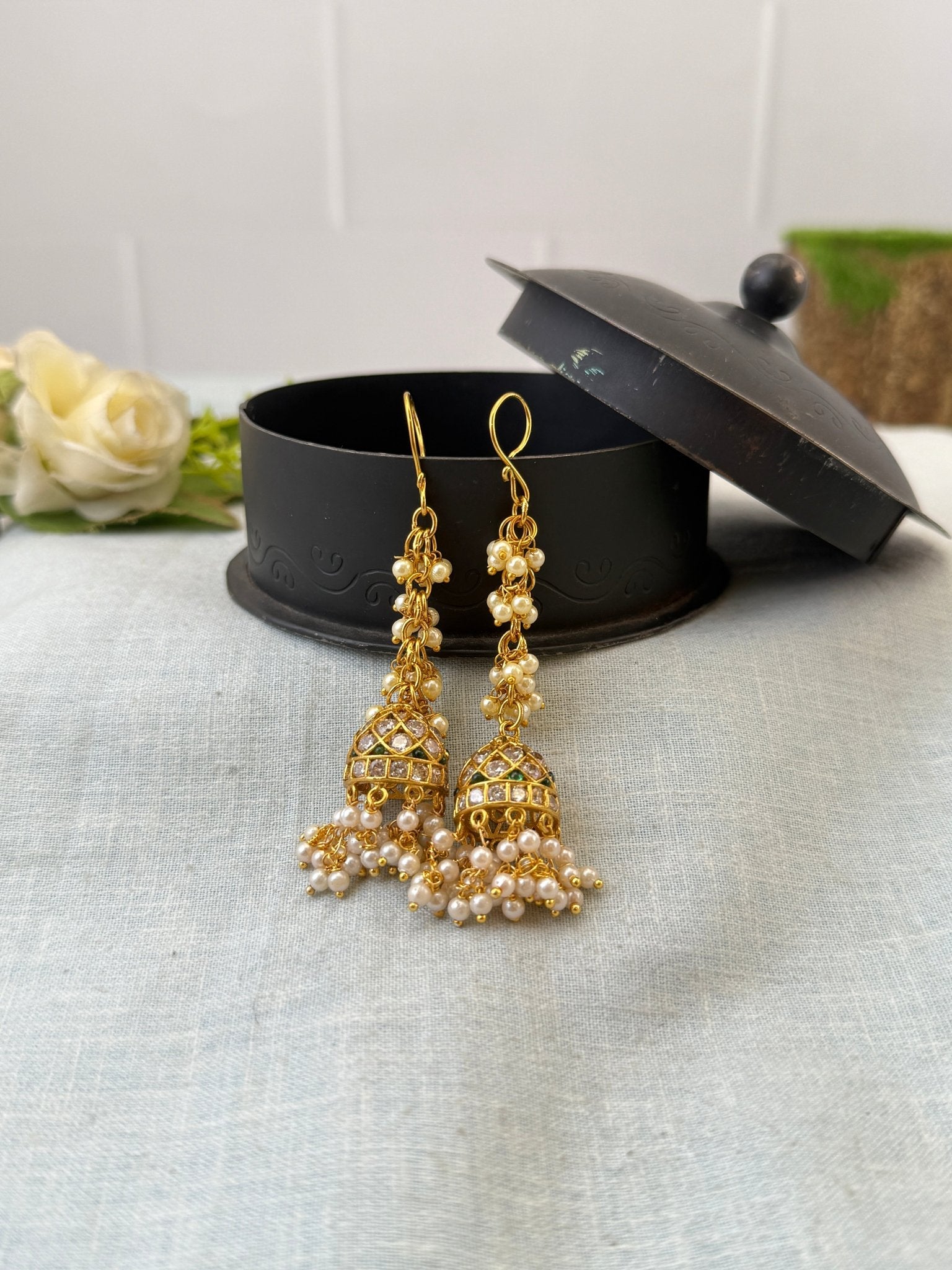 Royal Antique Jhumka Earrings 1151 - Mahilas