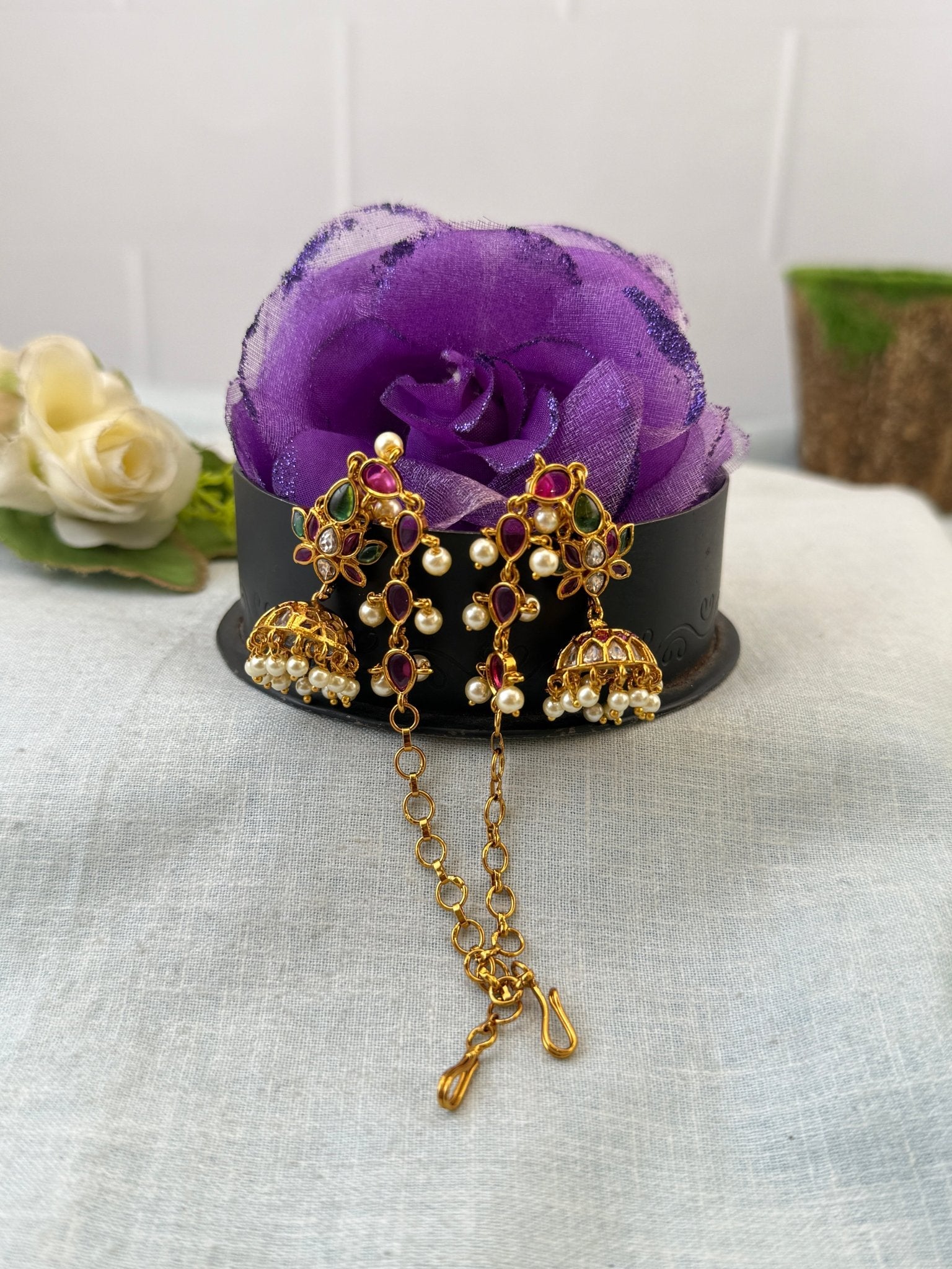 Royal Antique Jhumka Earrings 1153 - Mahilas